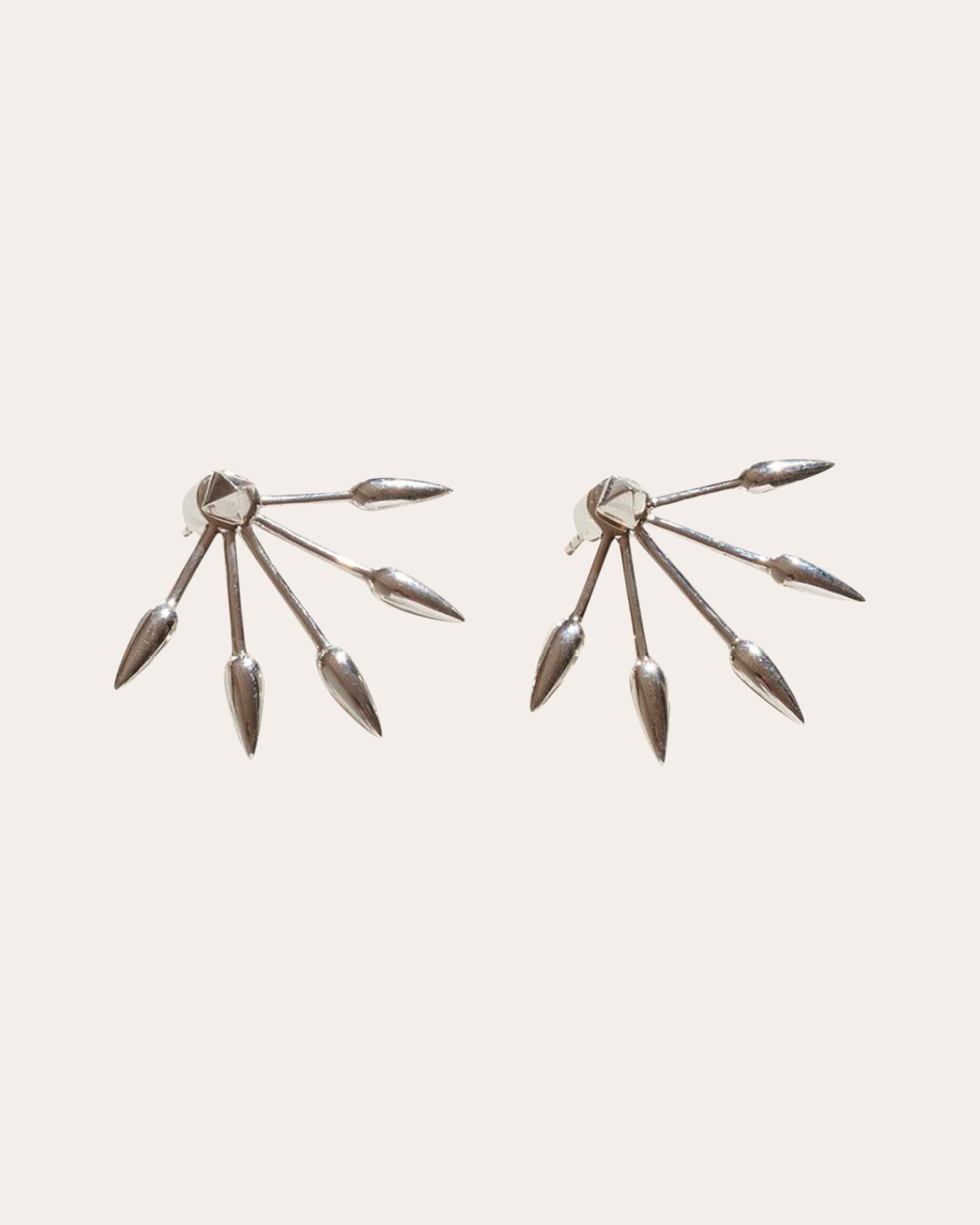 Five Spike Gold-Plated Earrings