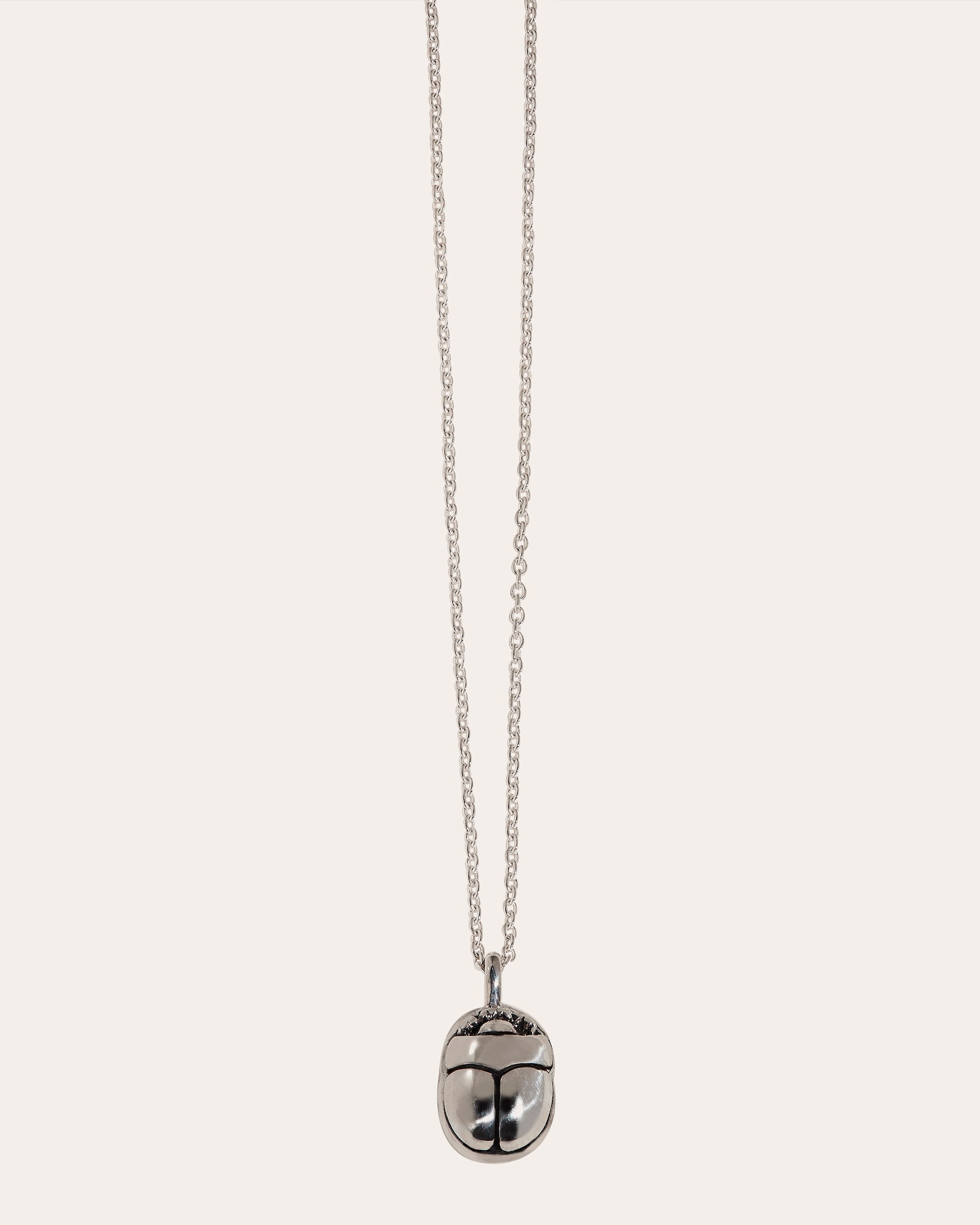 Mini Scarab Sterling Silver Pendant Necklace