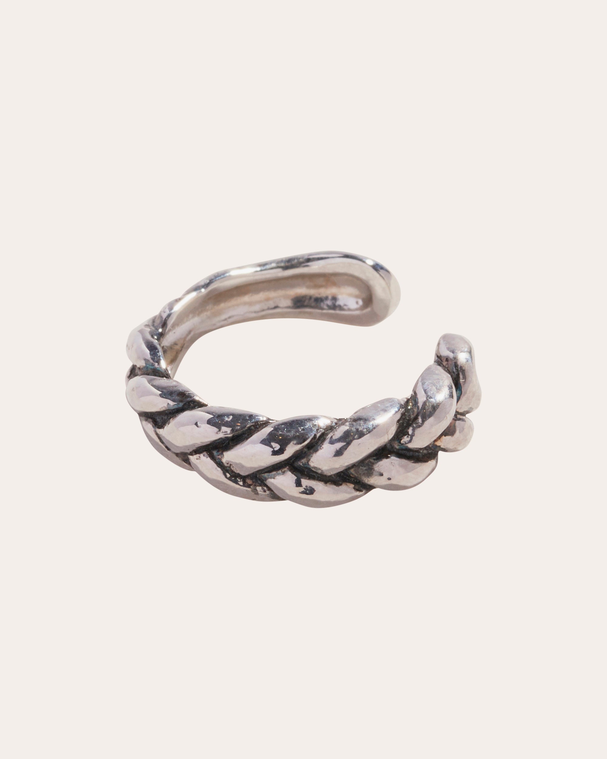 Braided Sterling Silver Single Ear Cuff