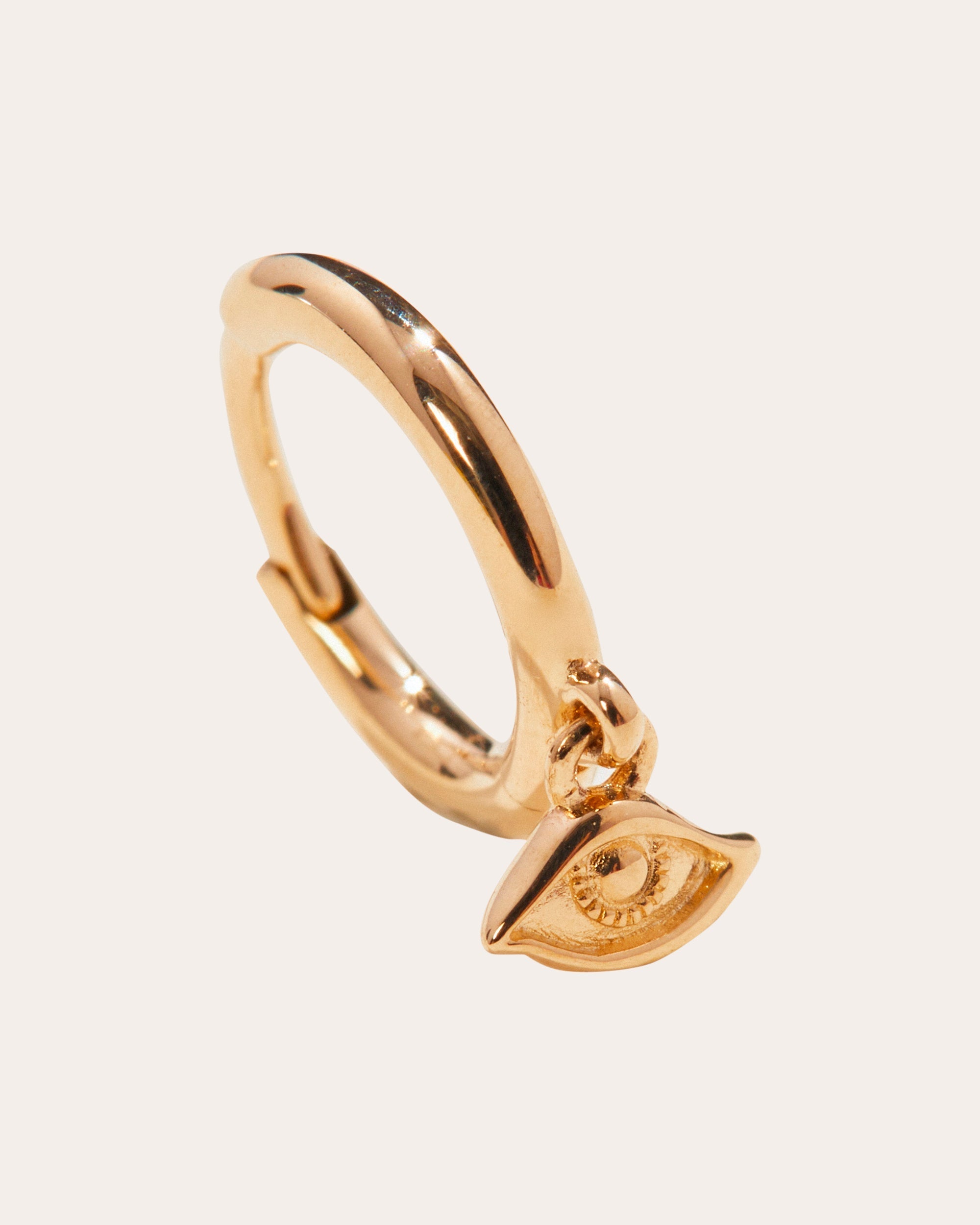 Eye 14K Gold Single Hoop Earring