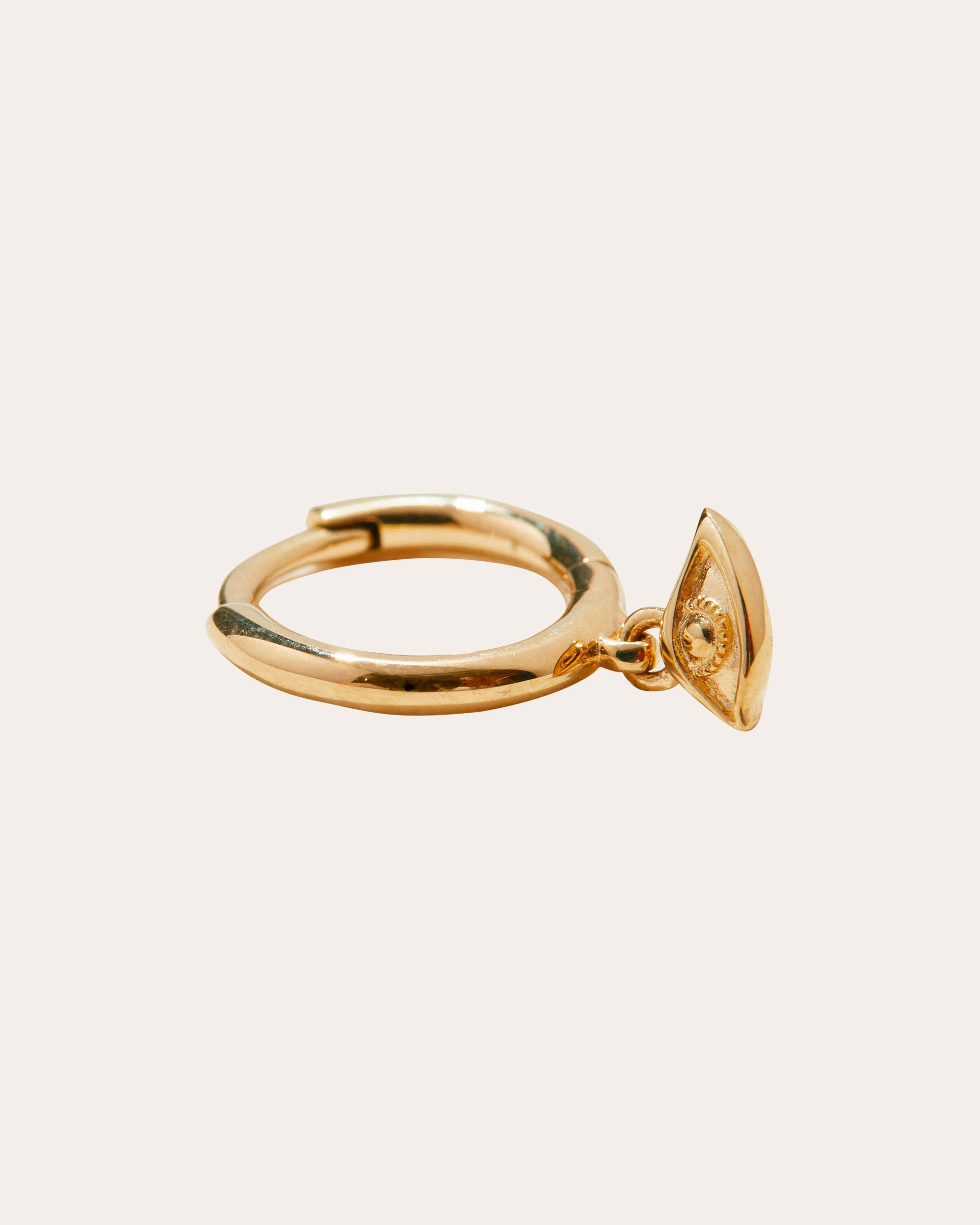Eye 14K Gold Single Hoop Earring