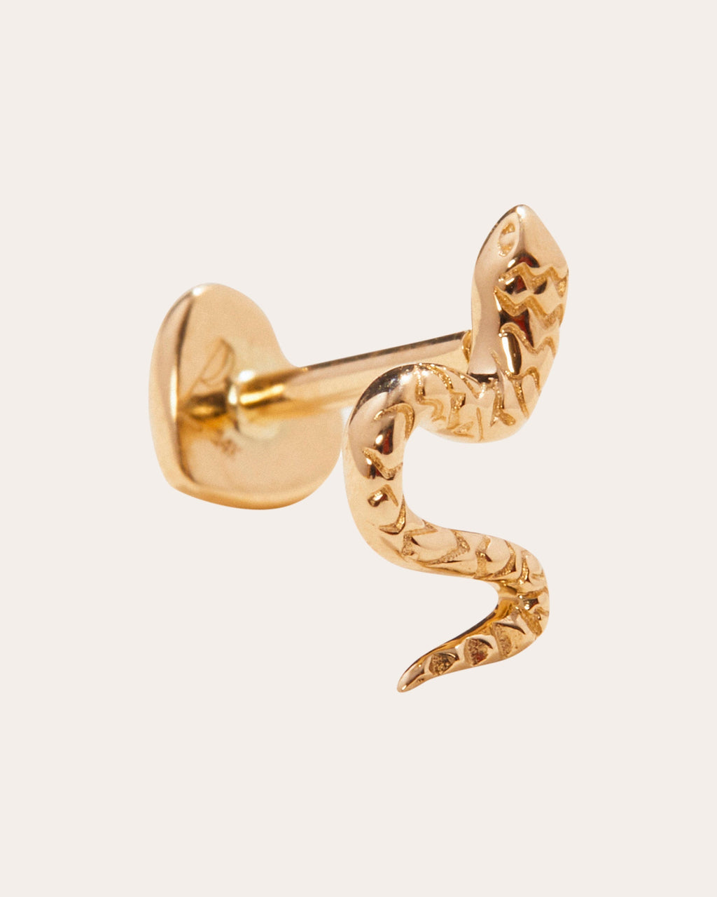 Serpent 14K Gold Single Stud Earring