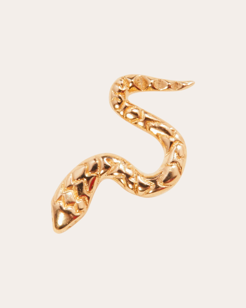 Serpent 14K Gold Single Stud Earring