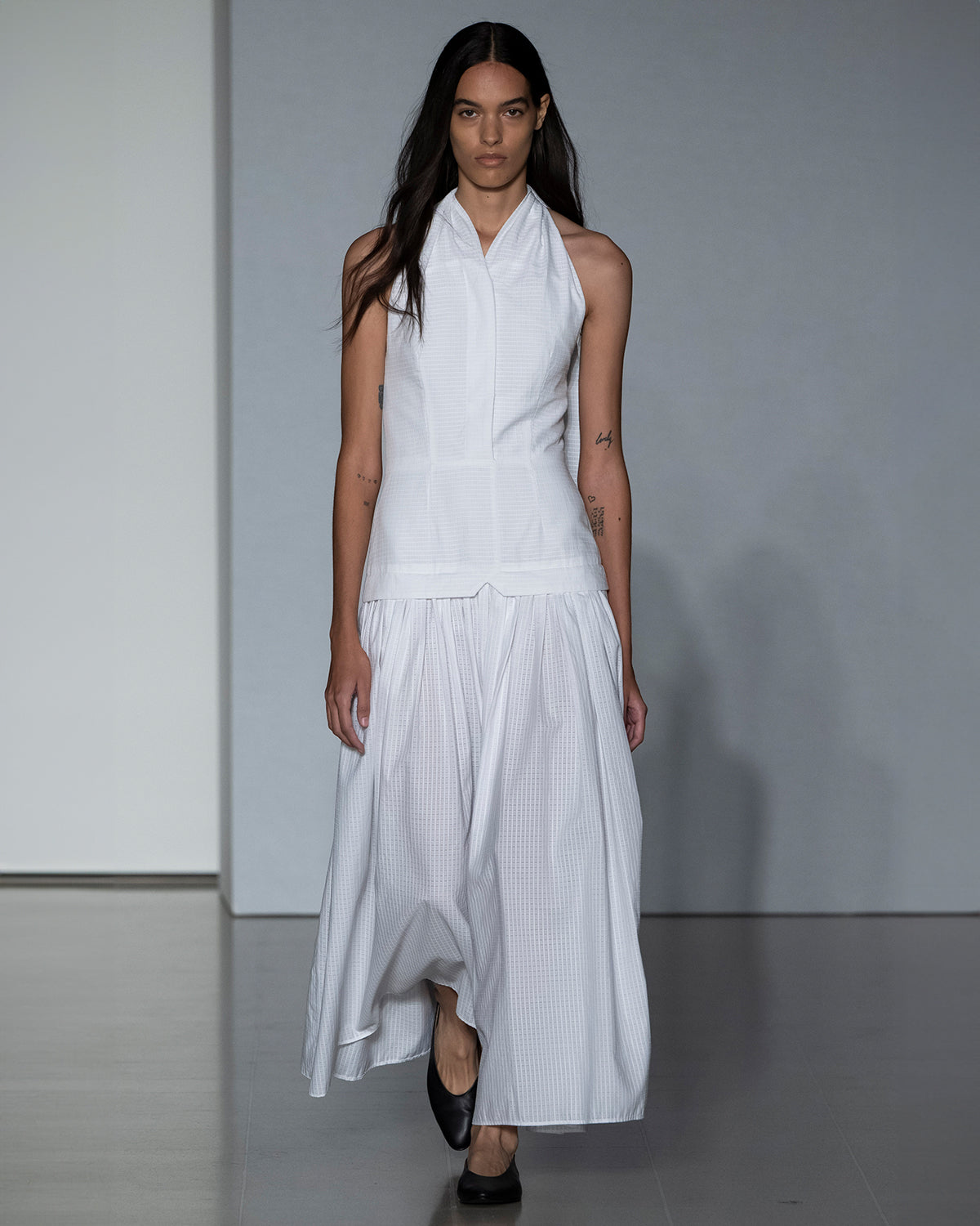 Quinn Woven Cotton Halterneck Midi Dress