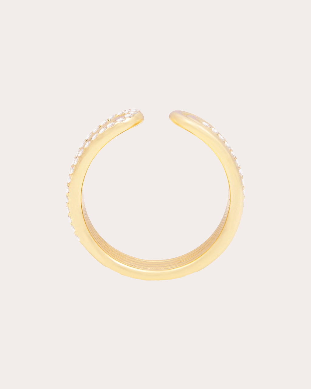 Found 14K Gold Diamond Found Open Ribbed Ring