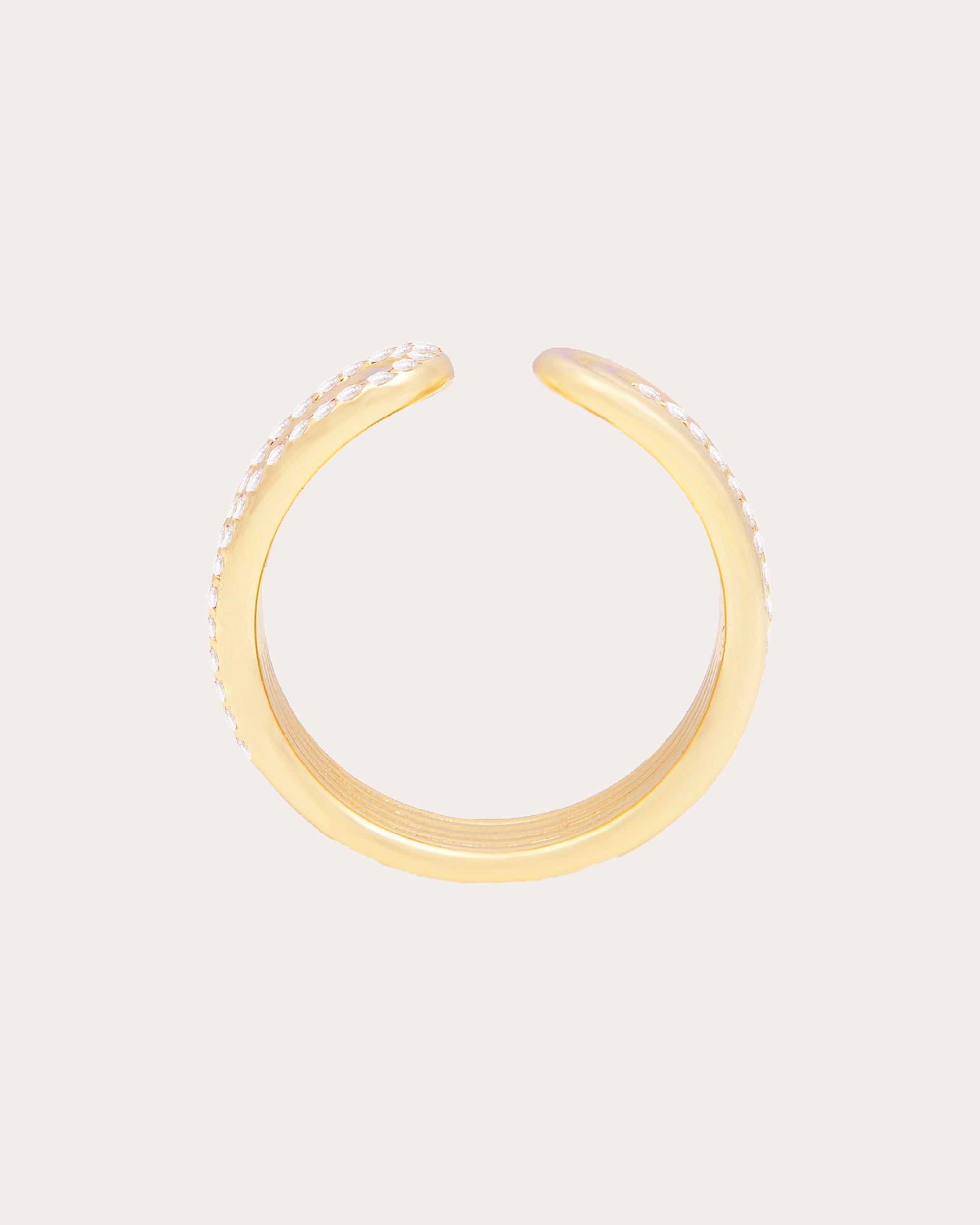 Found 14K Gold Diamond Found Open Ribbed Ring