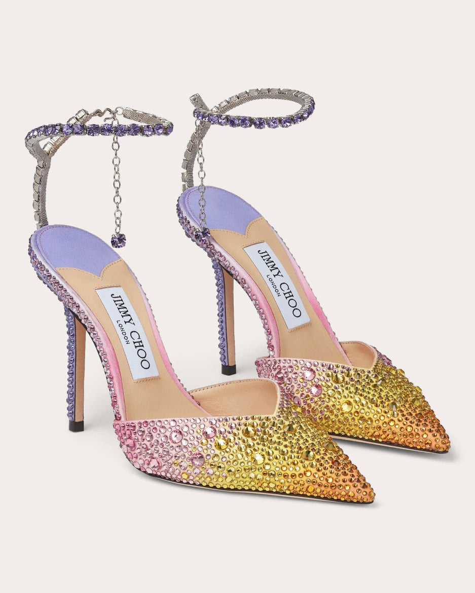 Saeda 100 Crystal-Embellished Satin Pump