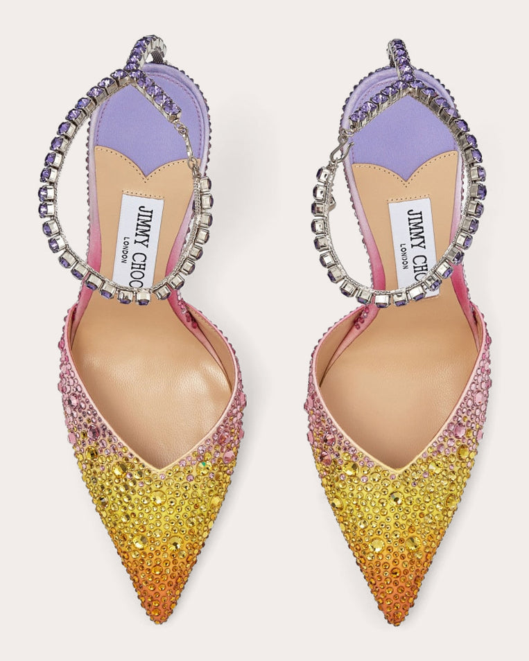 Saeda 100 Crystal-Embellished Satin Pump