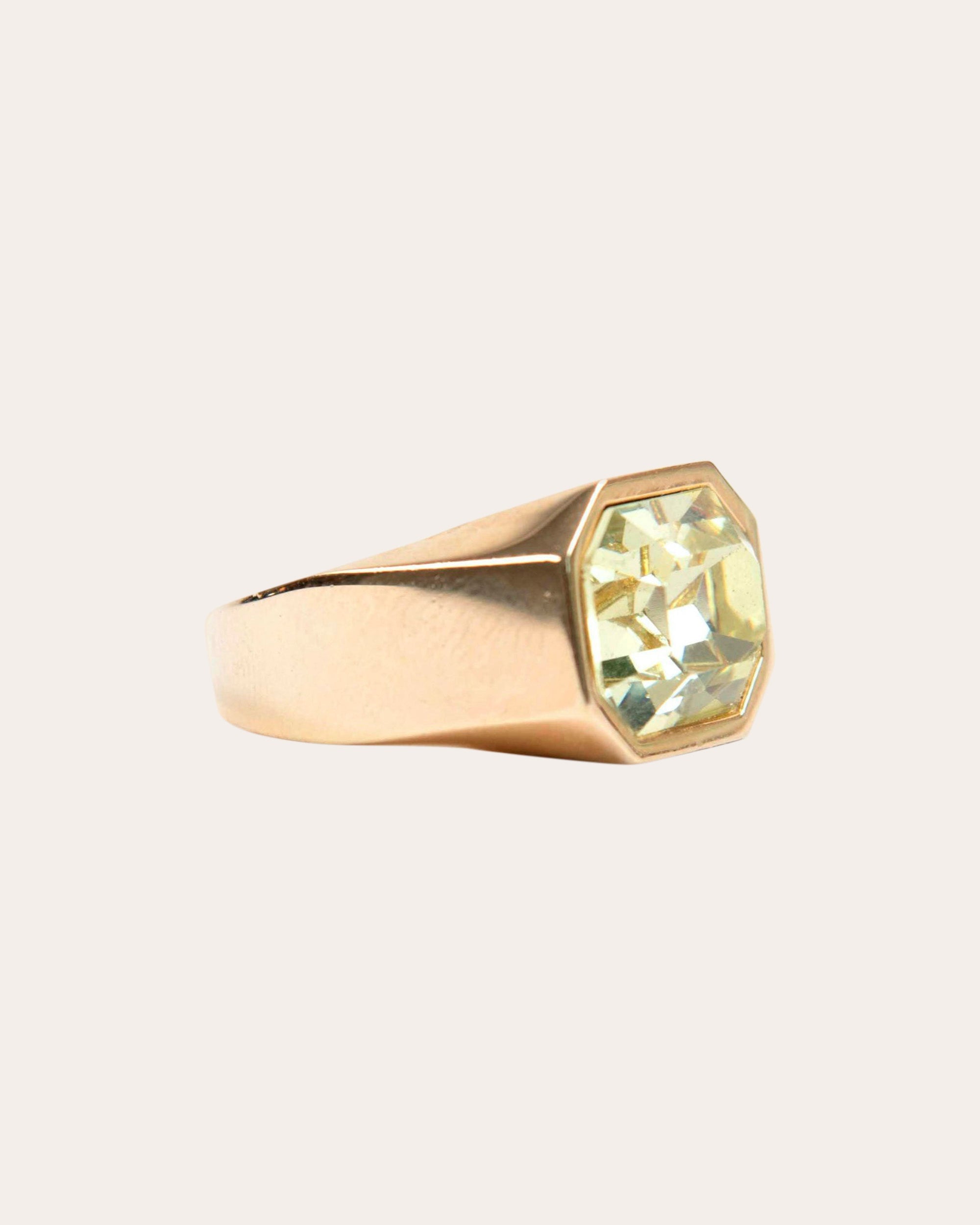 Chunky 14K Gold-Plated Swarovski Crystal Ring