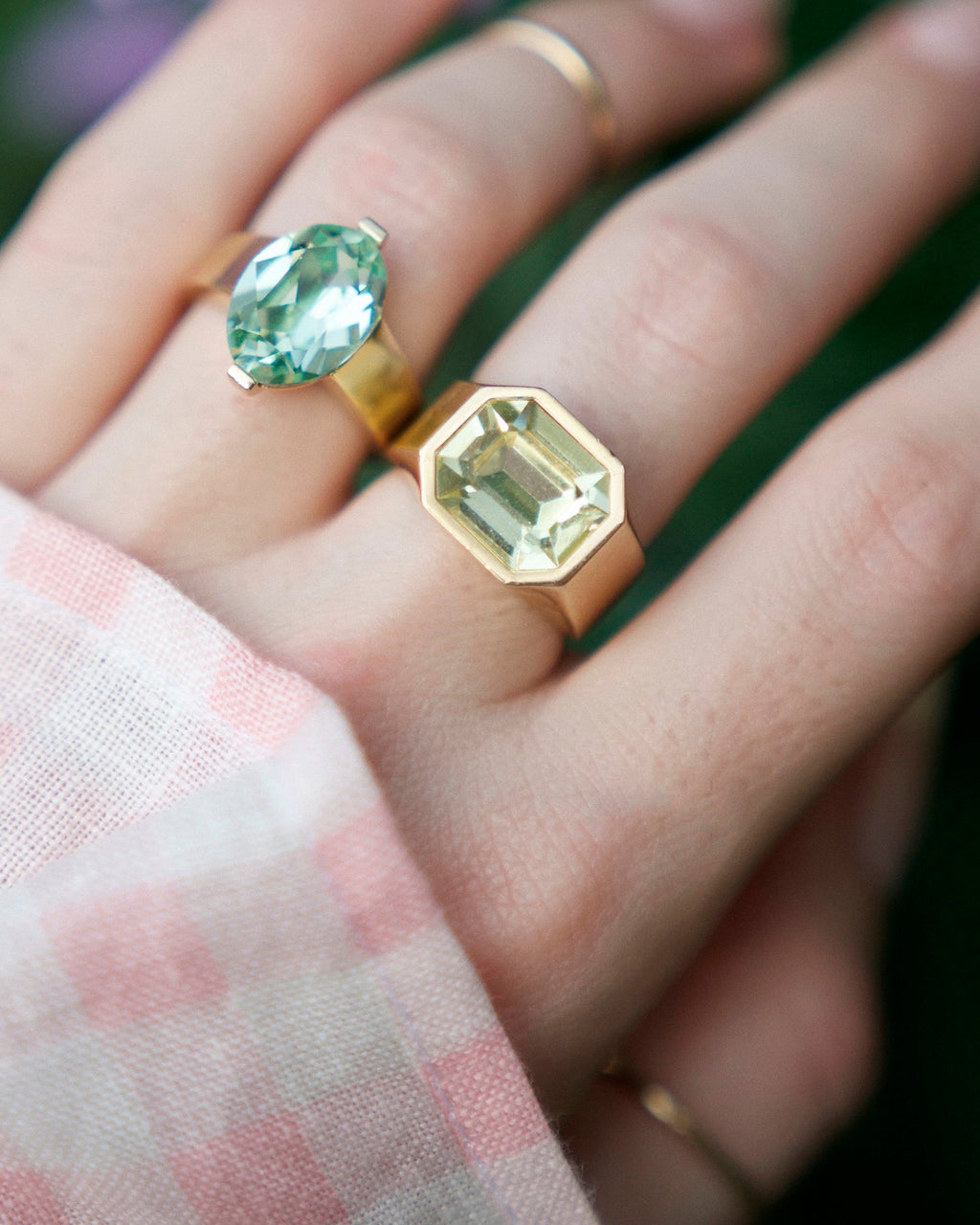 Chunky 14K Gold-Plated Swarovski Crystal Ring