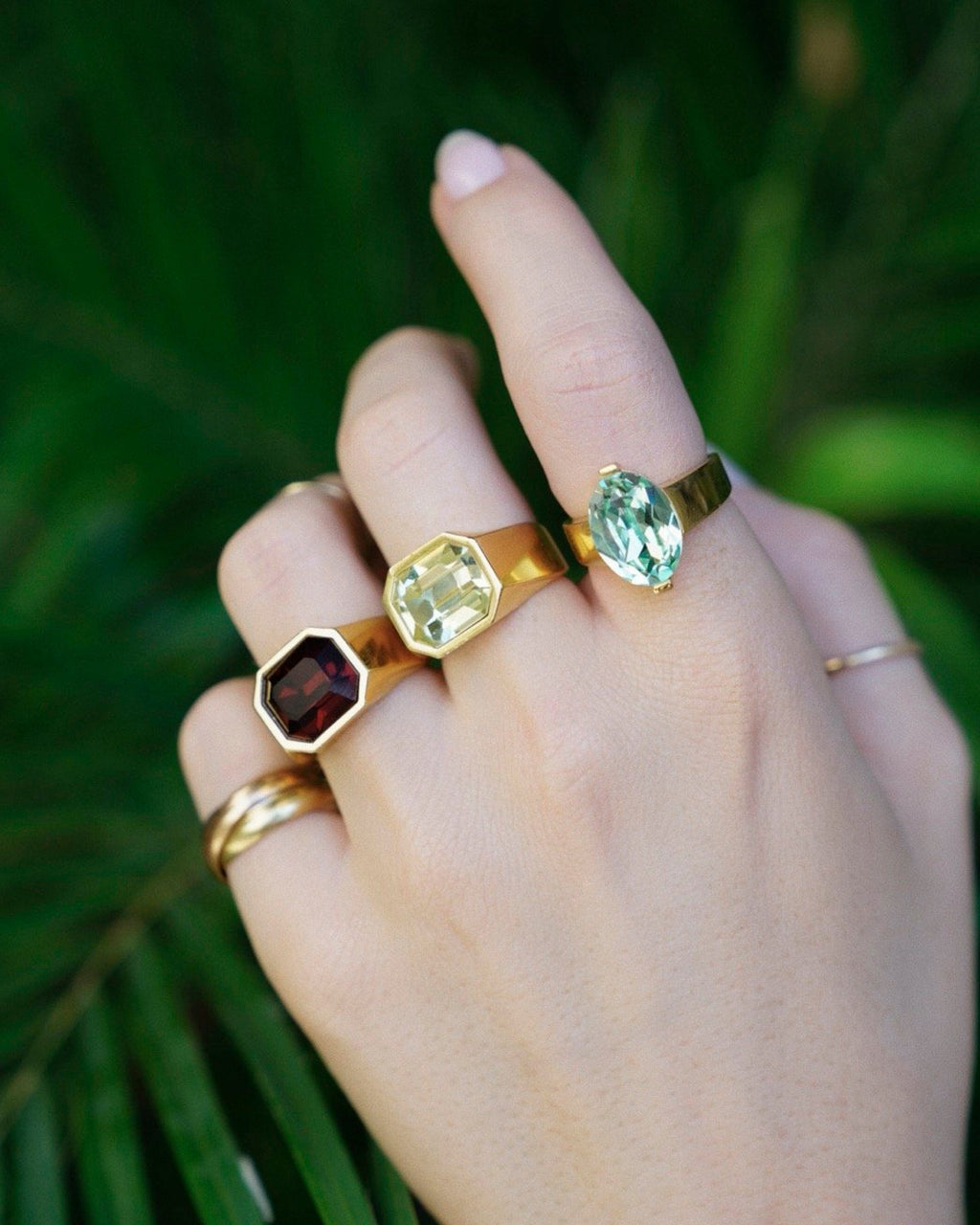 Chunky 14K Gold-Plated Swarovski Crystal Ring