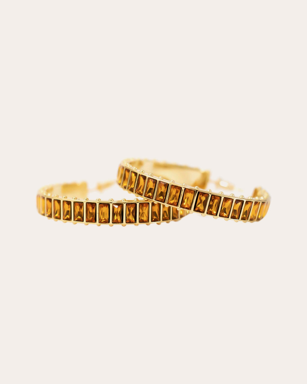 Large Eternity 14K Gold-Plated Swarovski Crystal Hoop Earrings