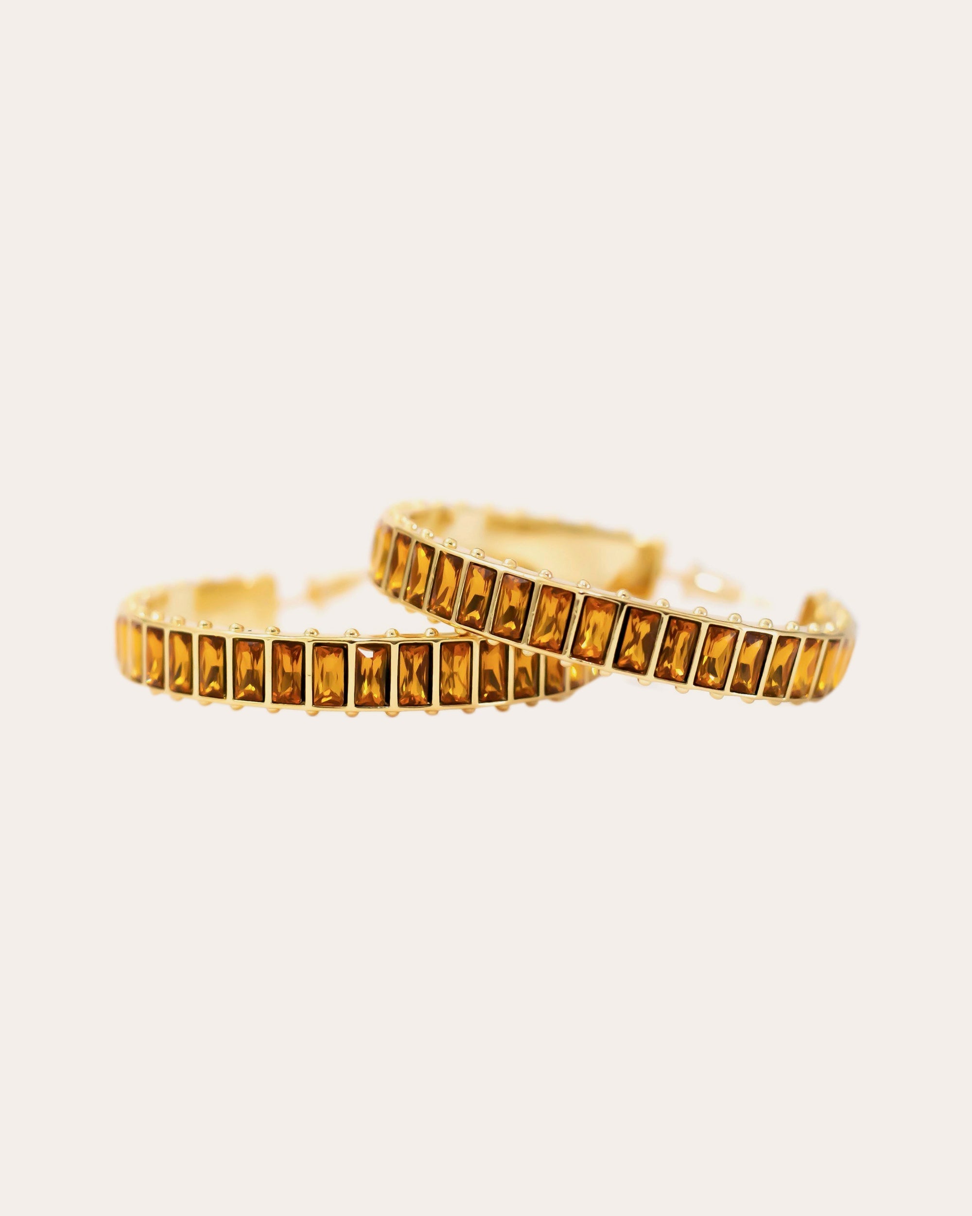 Large Eternity 14K Gold-Plated Swarovski Crystal Hoop Earrings