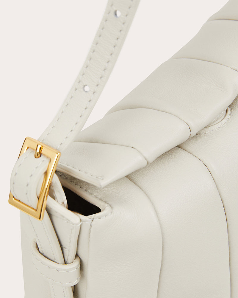 Mini Bell Paneled Leather Shoulder Bag