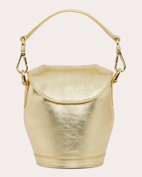 Mini Milk Pail Metallic-Leather Bucket Bag