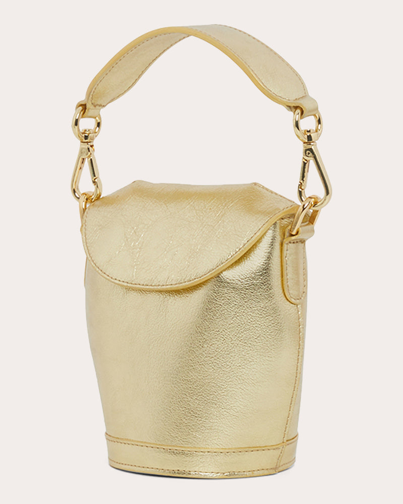 Mini Milk Pail Metallic-Leather Bucket Bag
