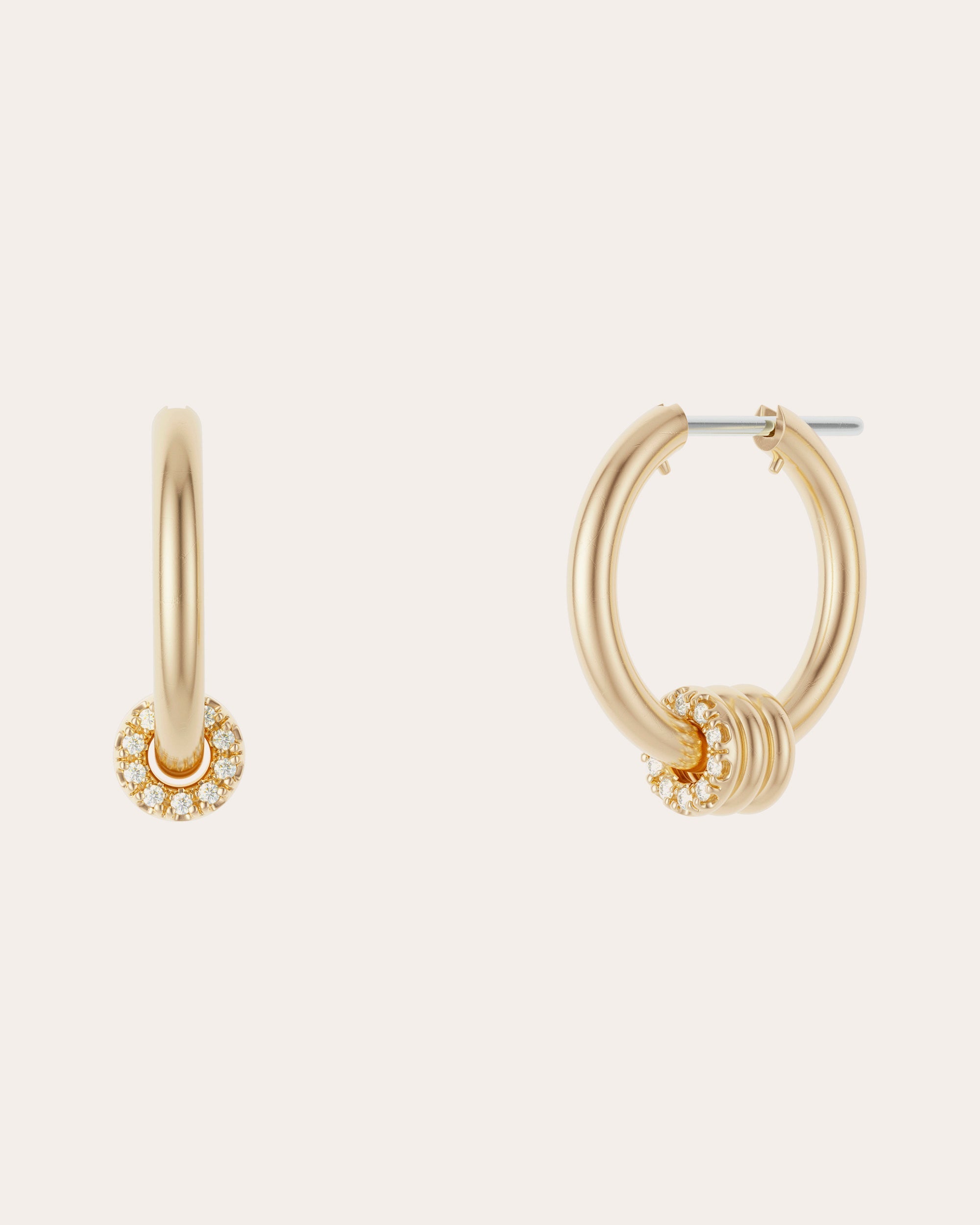 Ara 18K Gold Diamond Hoop Earrings