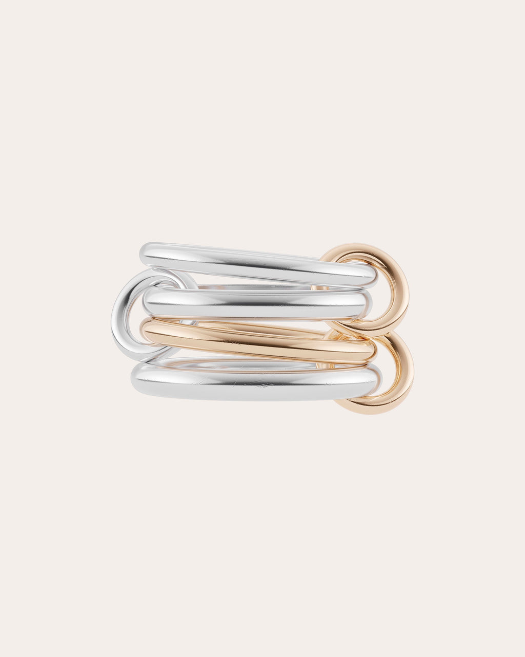 Cancer 18K Gold Sterling Silver Linked Rings