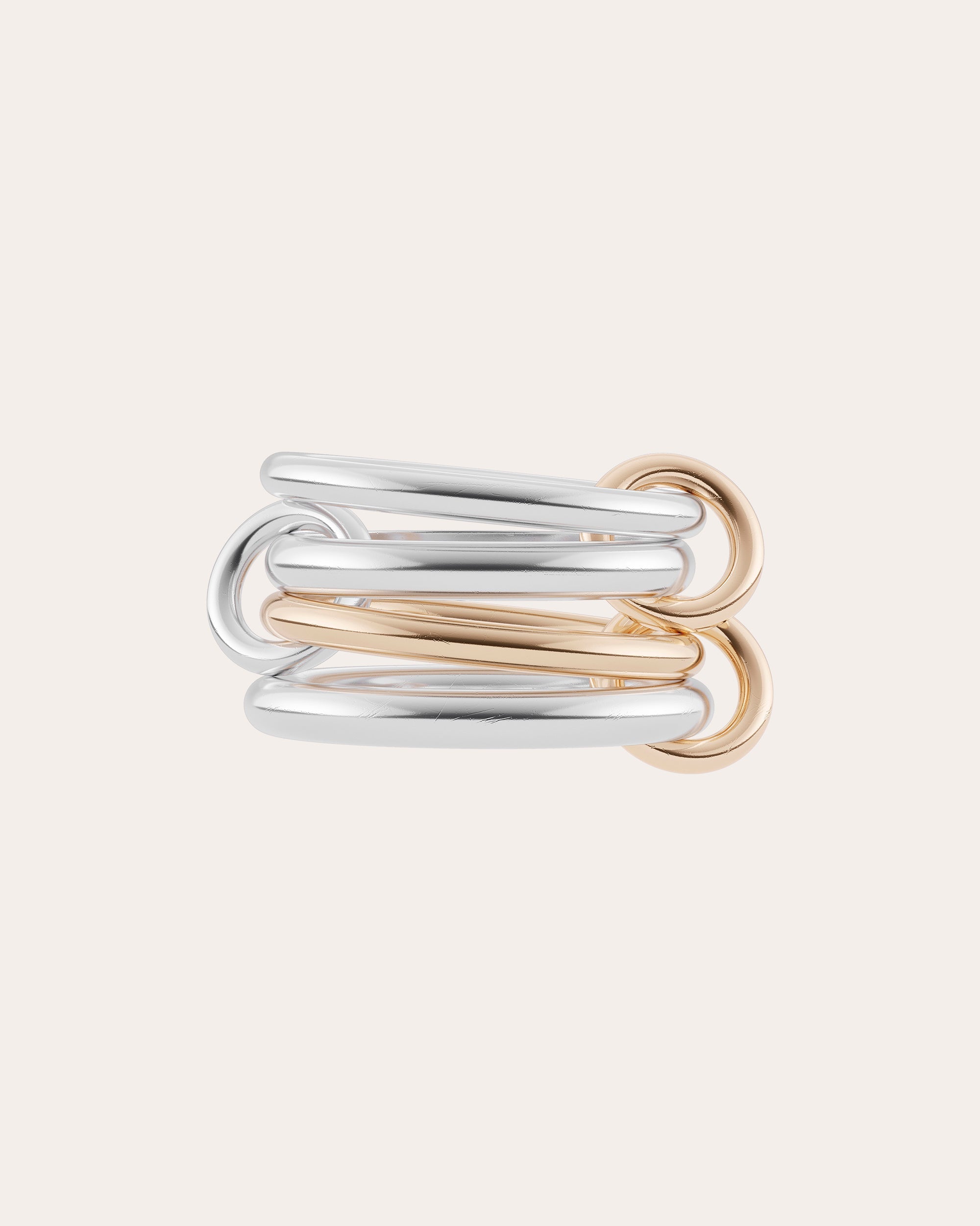 Cancer 18K Gold Sterling Silver Linked Rings