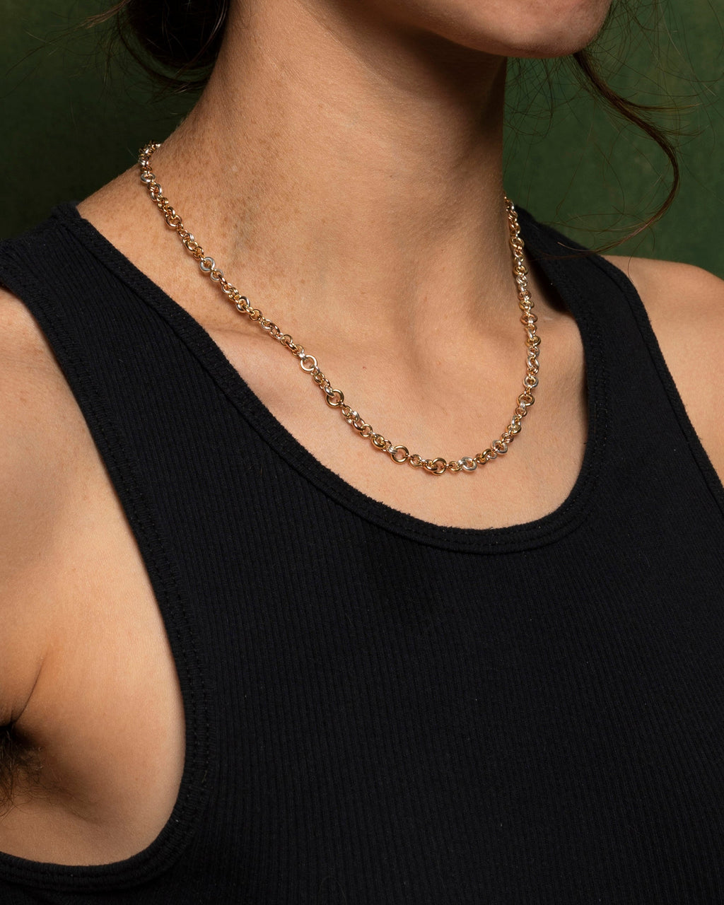 Helio 18K Gold Sterling Silver Chain Necklace