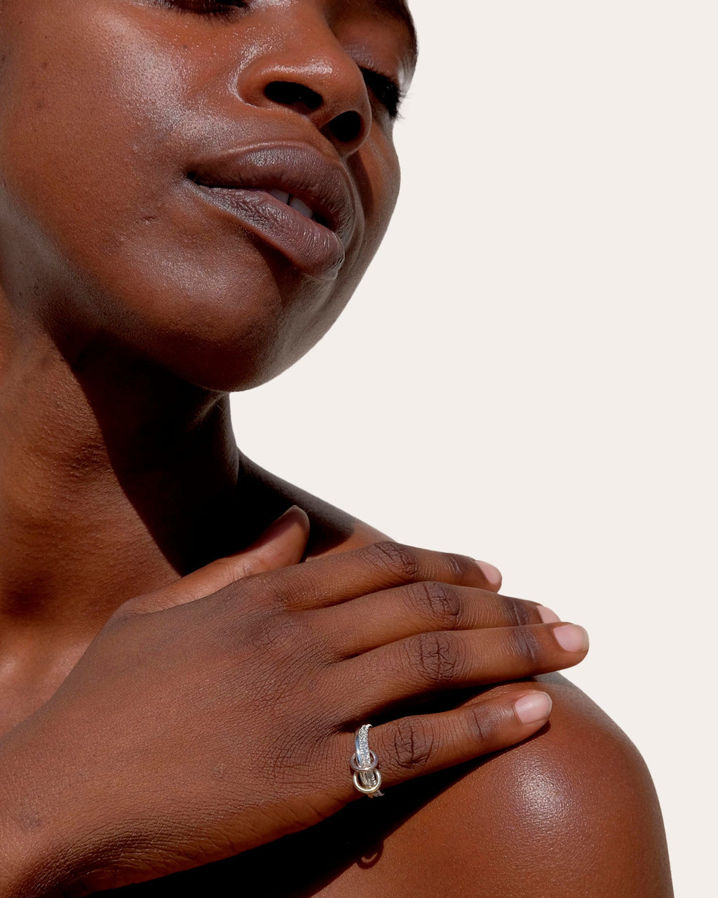 Marigold 18K Gold Sterling Silver and Diamond Linked Rings