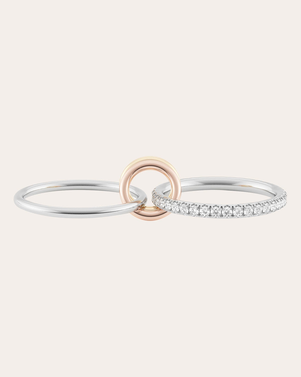 Marigold 18K Gold Sterling Silver and Diamond Linked Rings