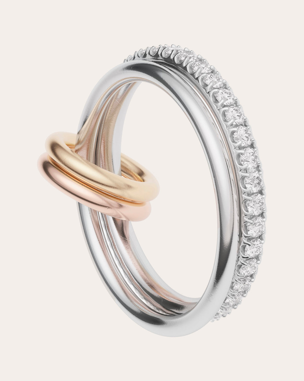 Marigold 18K Gold Sterling Silver and Diamond Linked Rings