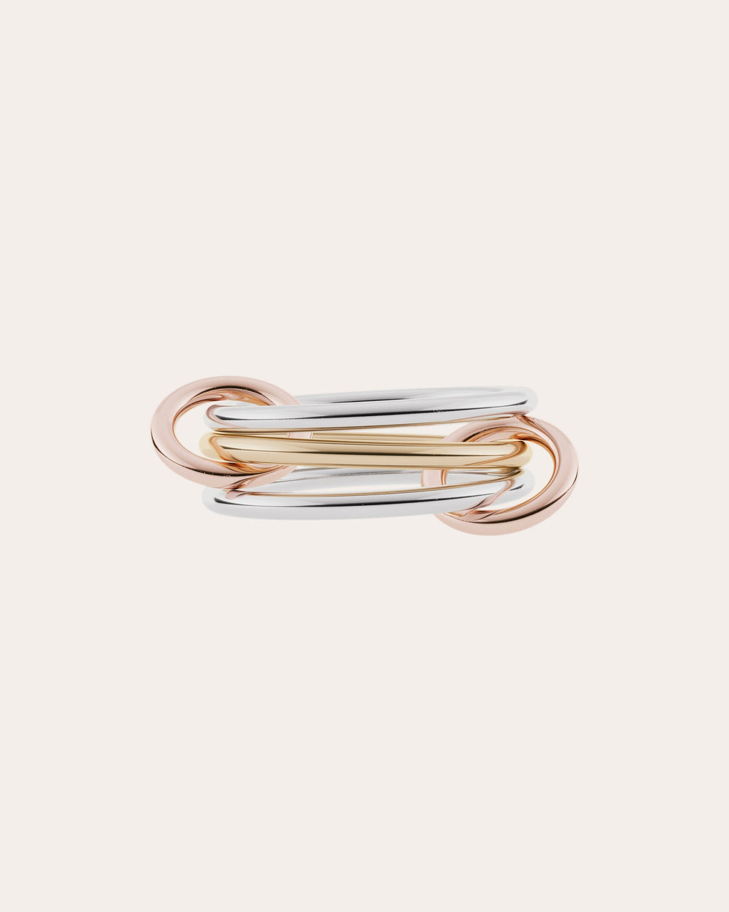 Solarium 18K Two-Tone Gold Sterling Silver Linked Rings