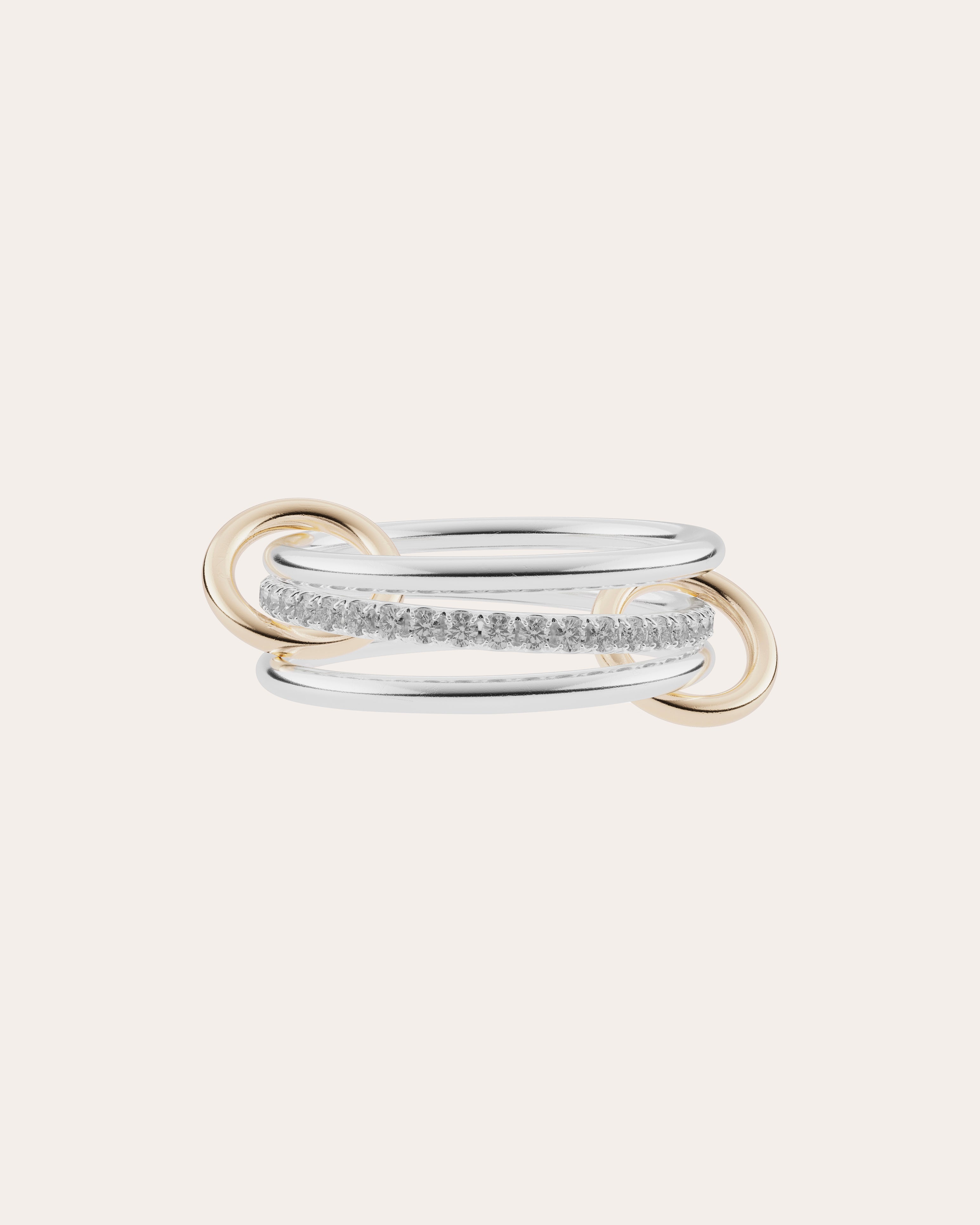 Sonny 18K Gold Sterling Silver and Diamond Linked Rings