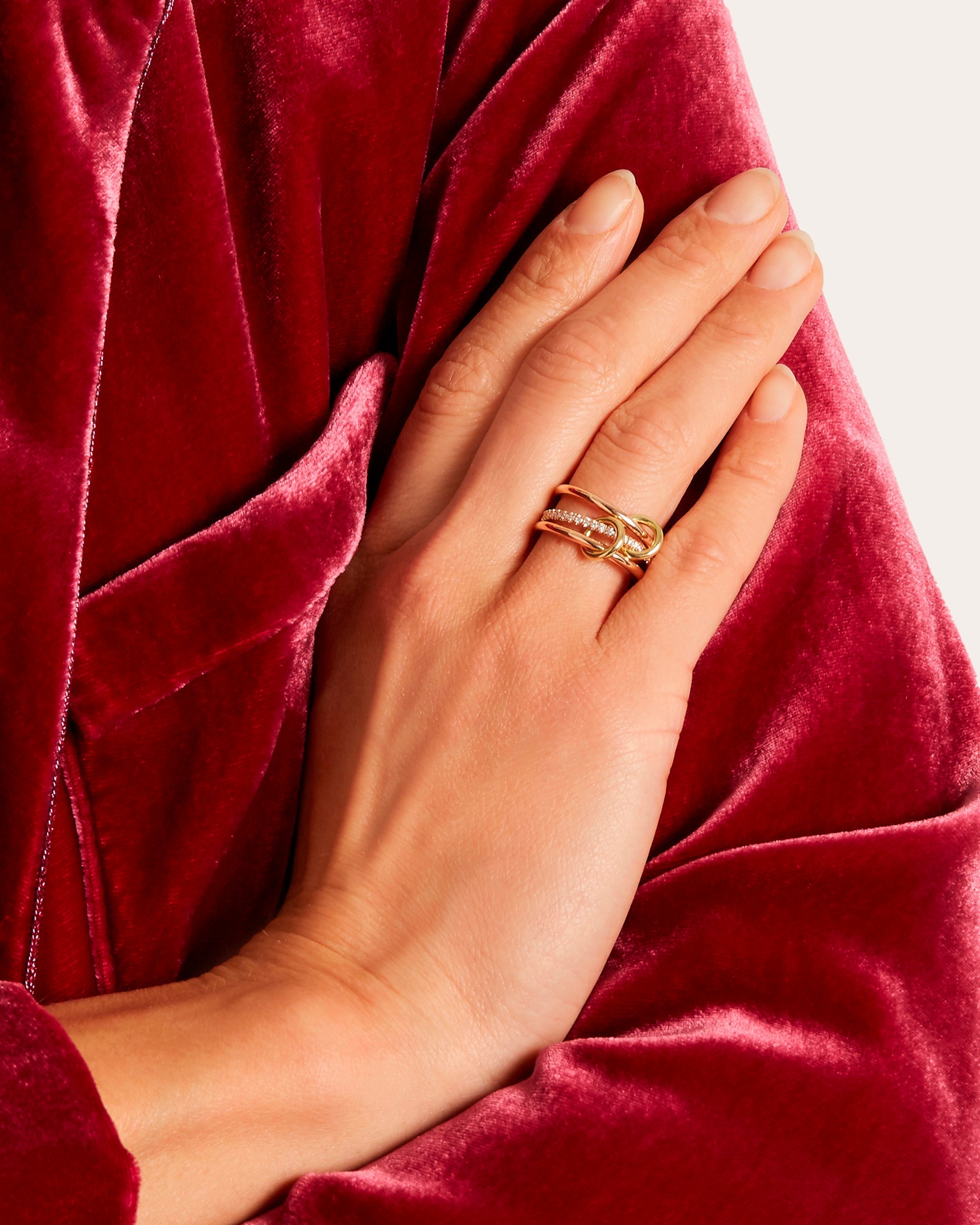 Sonny 18K Gold Diamond Linked Rings