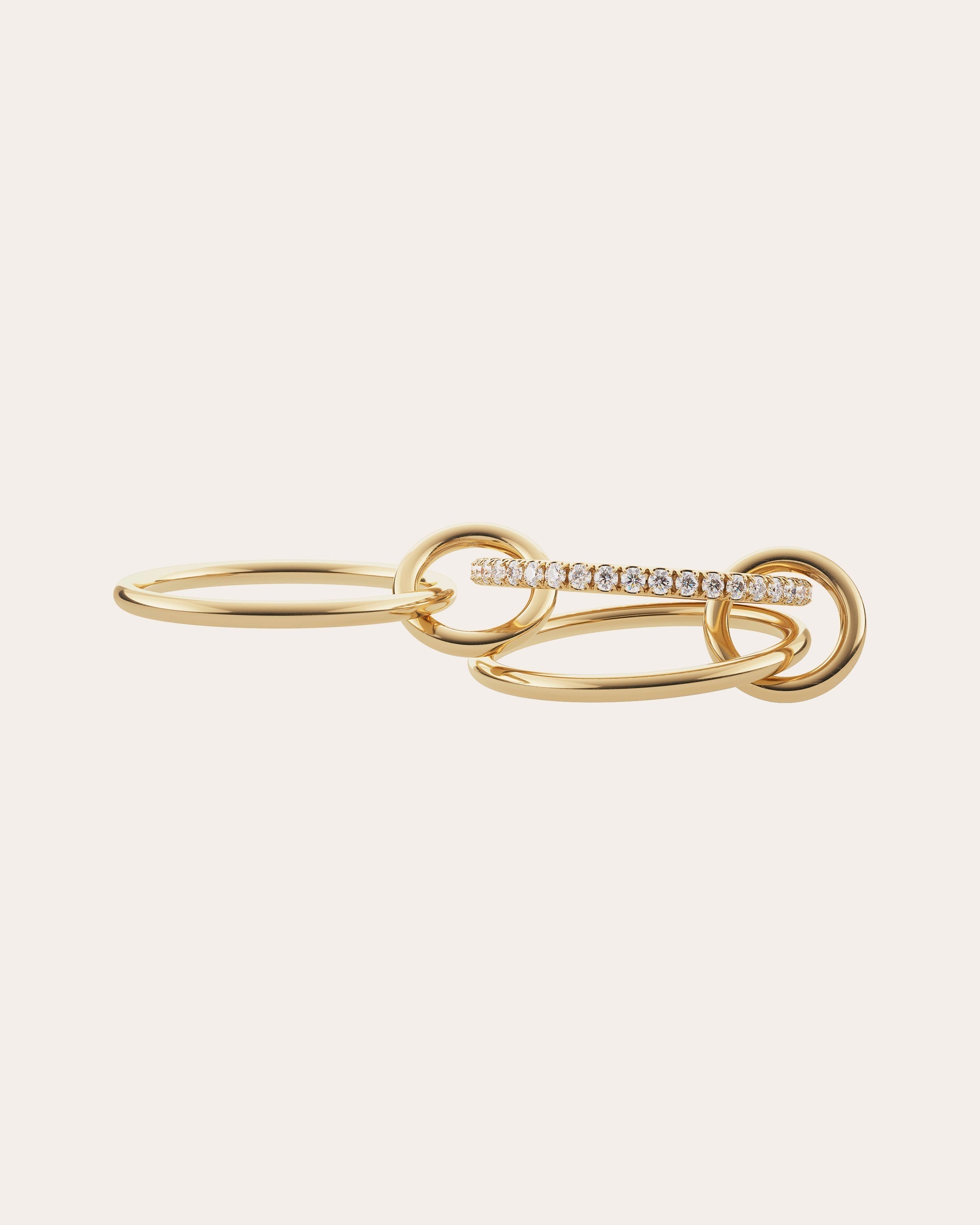 Sonny 18K Gold Diamond Linked Rings