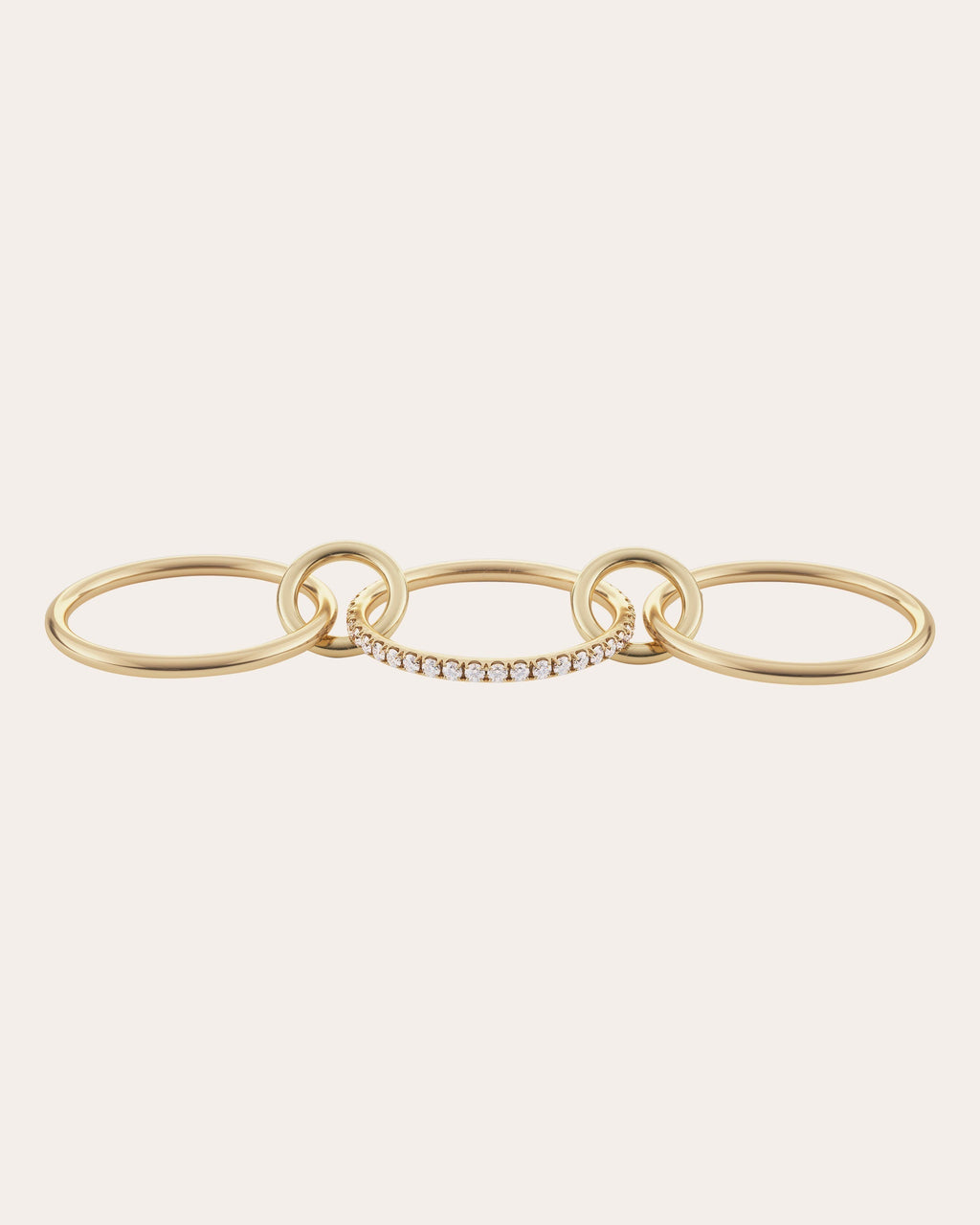 Sonny 18K Gold Diamond Linked Rings