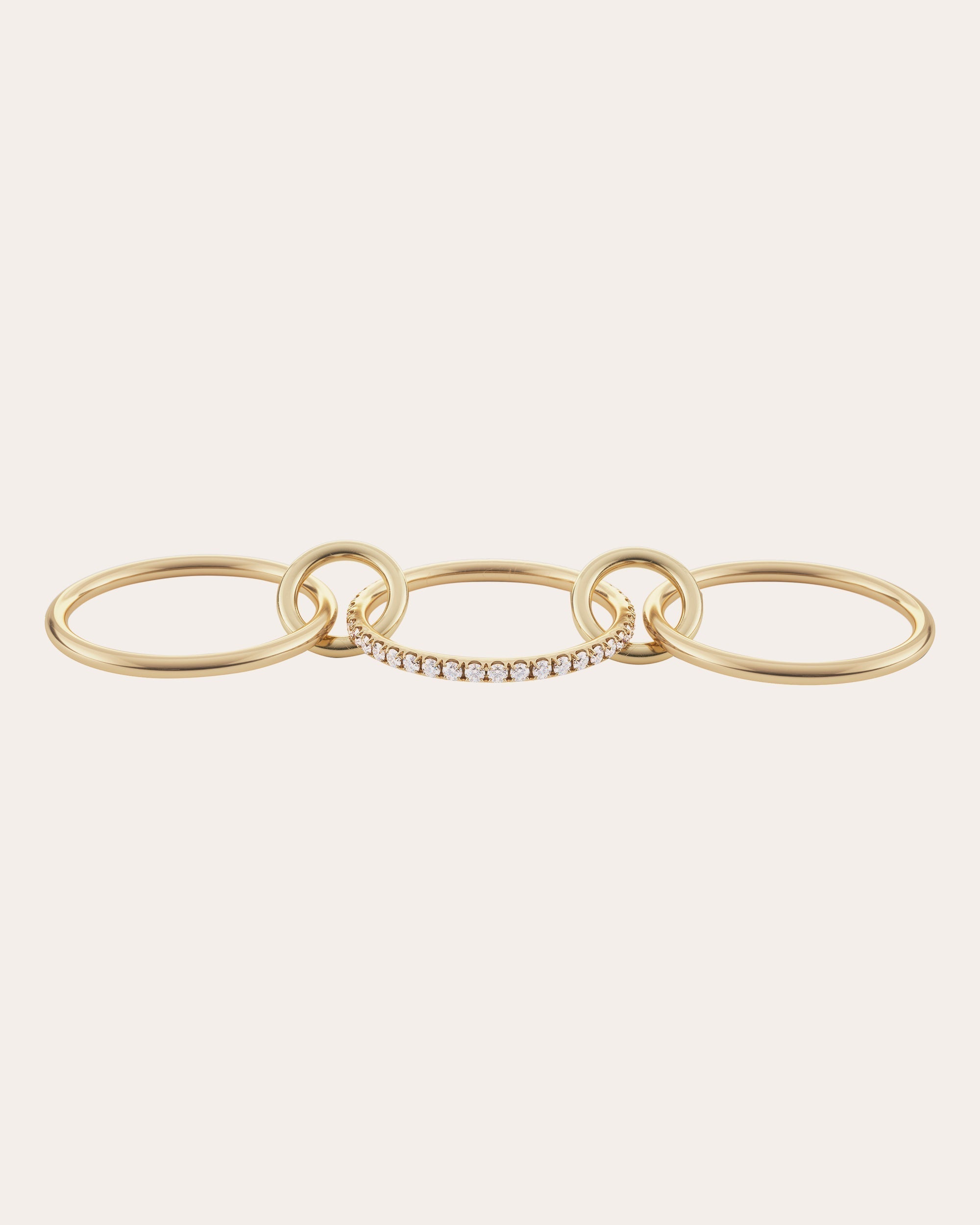 Sonny 18K Gold Diamond Linked Rings