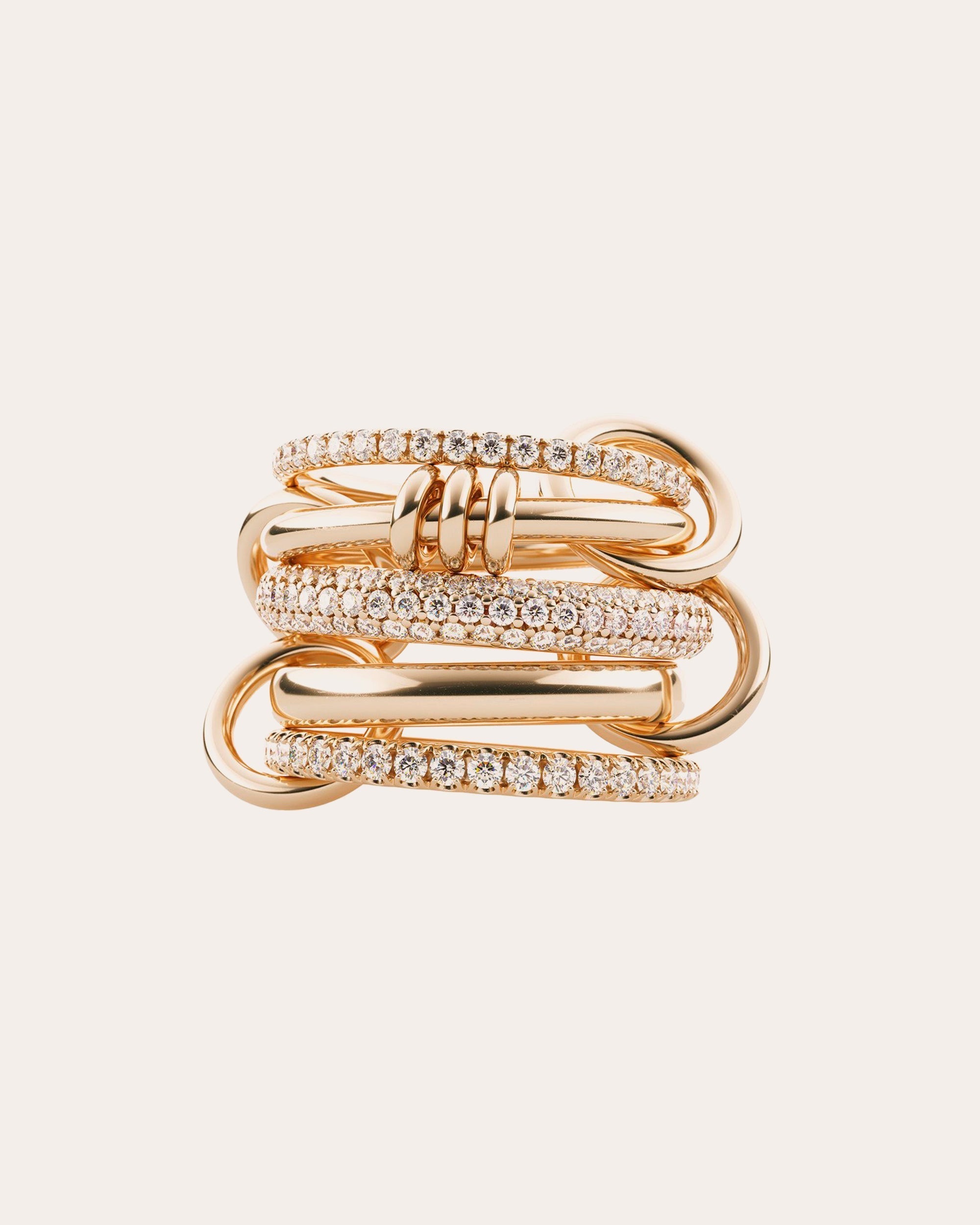 Venus 18K Gold Diamond Linked Rings