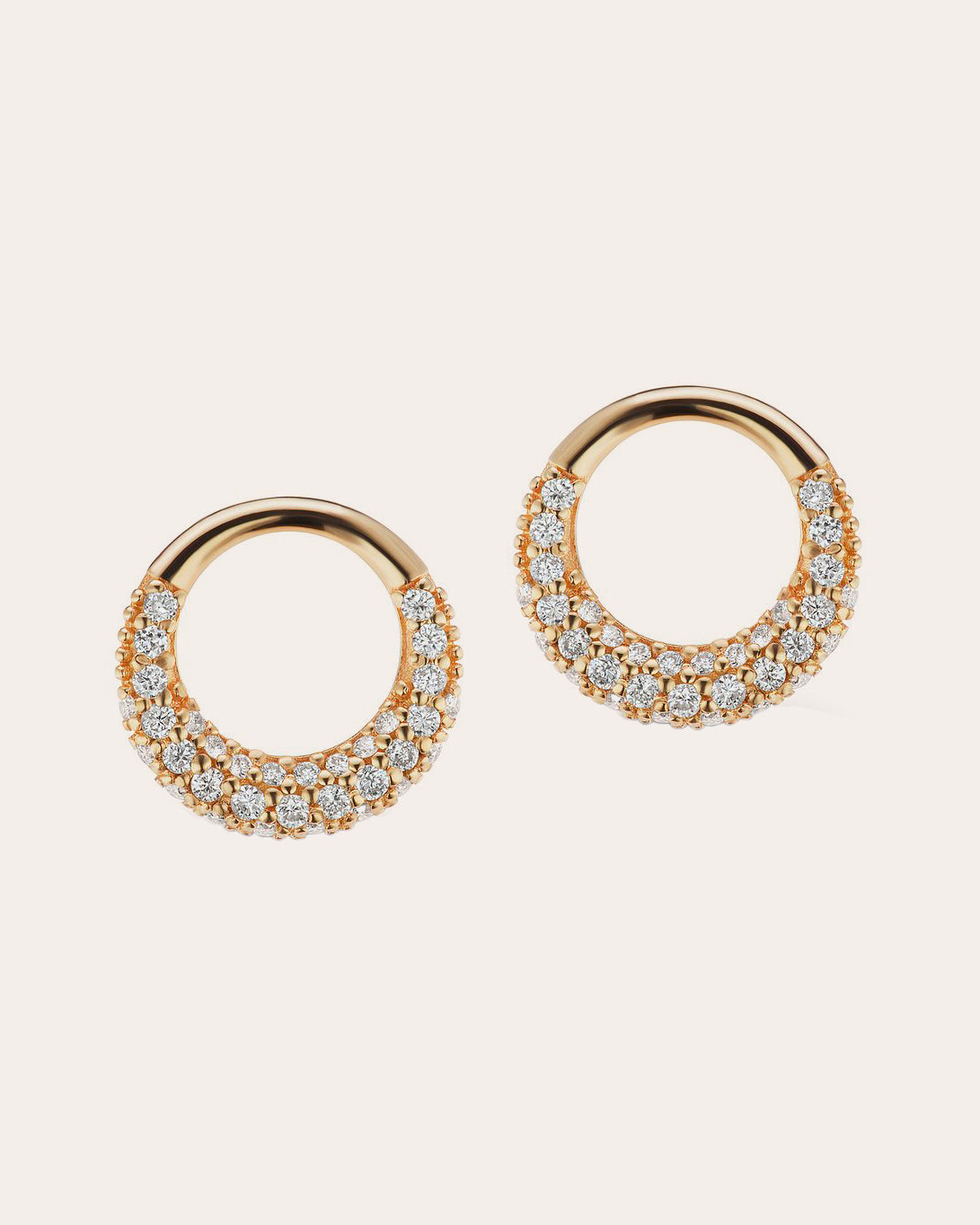 Gold Petite Diamond Hoop Earrings