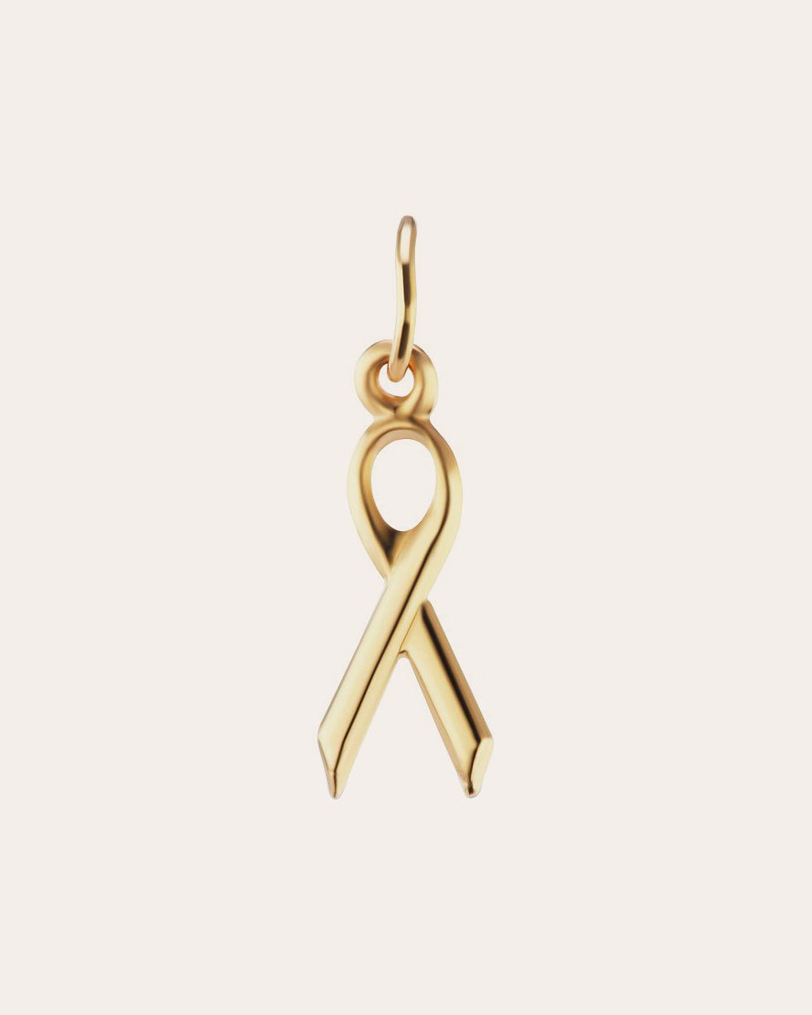 Gold Ribbon Charm