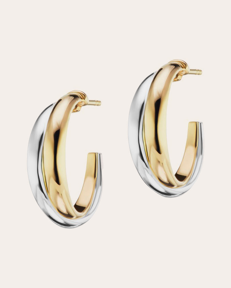 Mixed Metal Layered Hoop Earrings