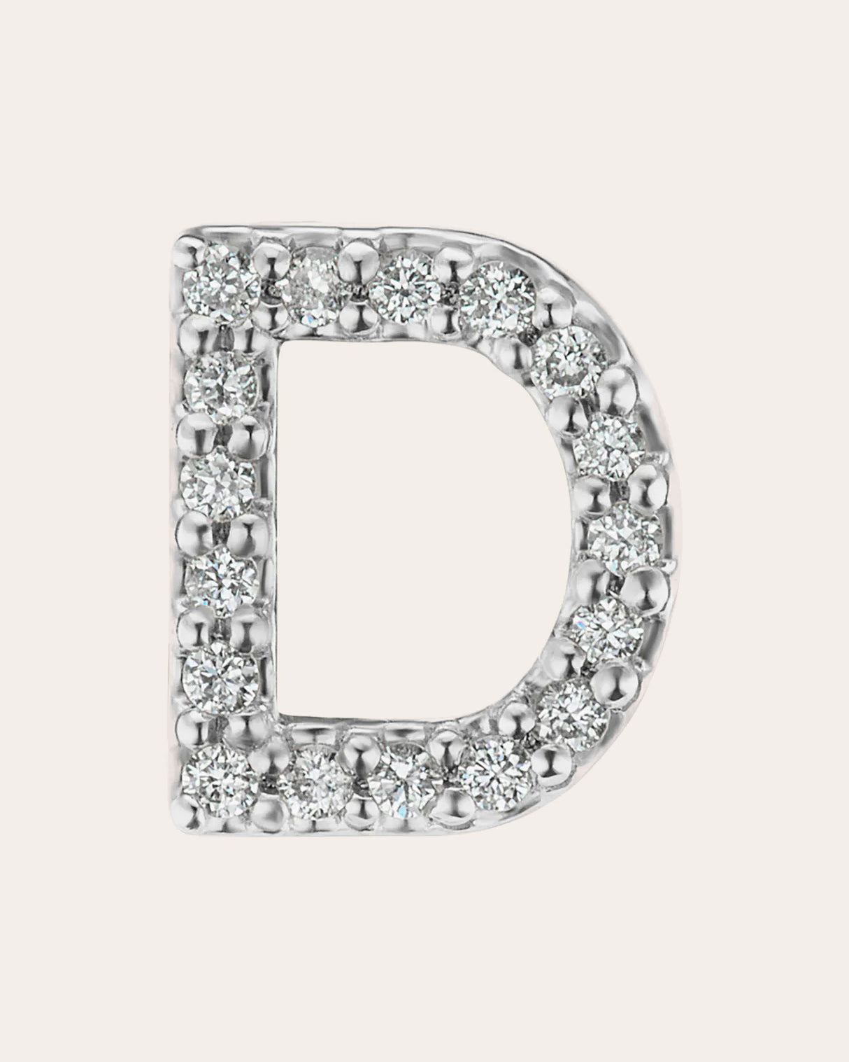 14K Gold Diamond Initial Single Stud Earring