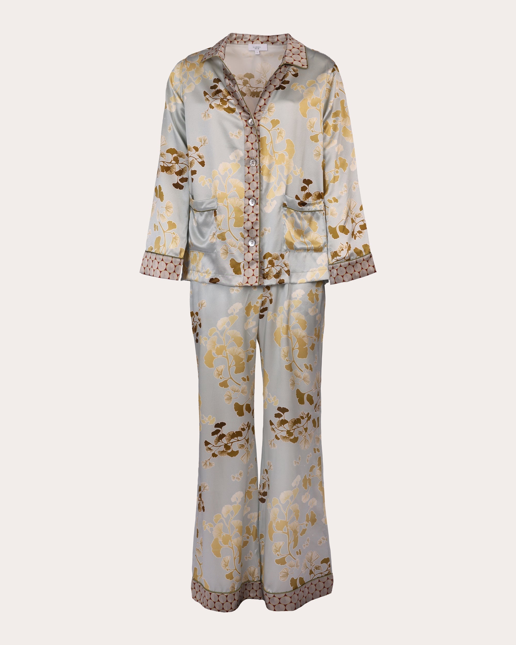Tokyo Kazari Printed Silk Satin Pajama Set