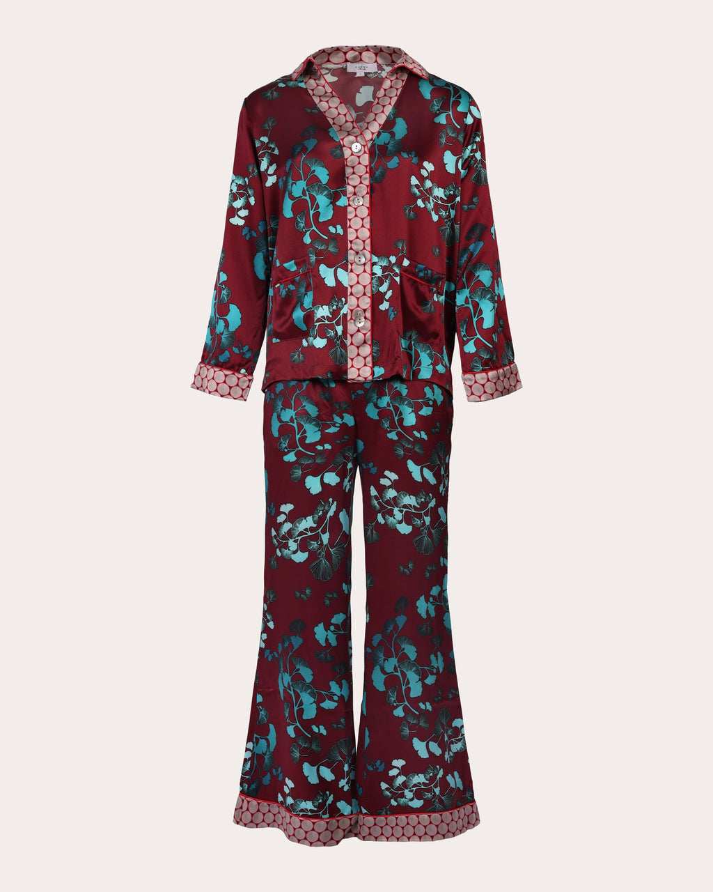 Tokyo Kazari Printed Silk Satin Pajama Set