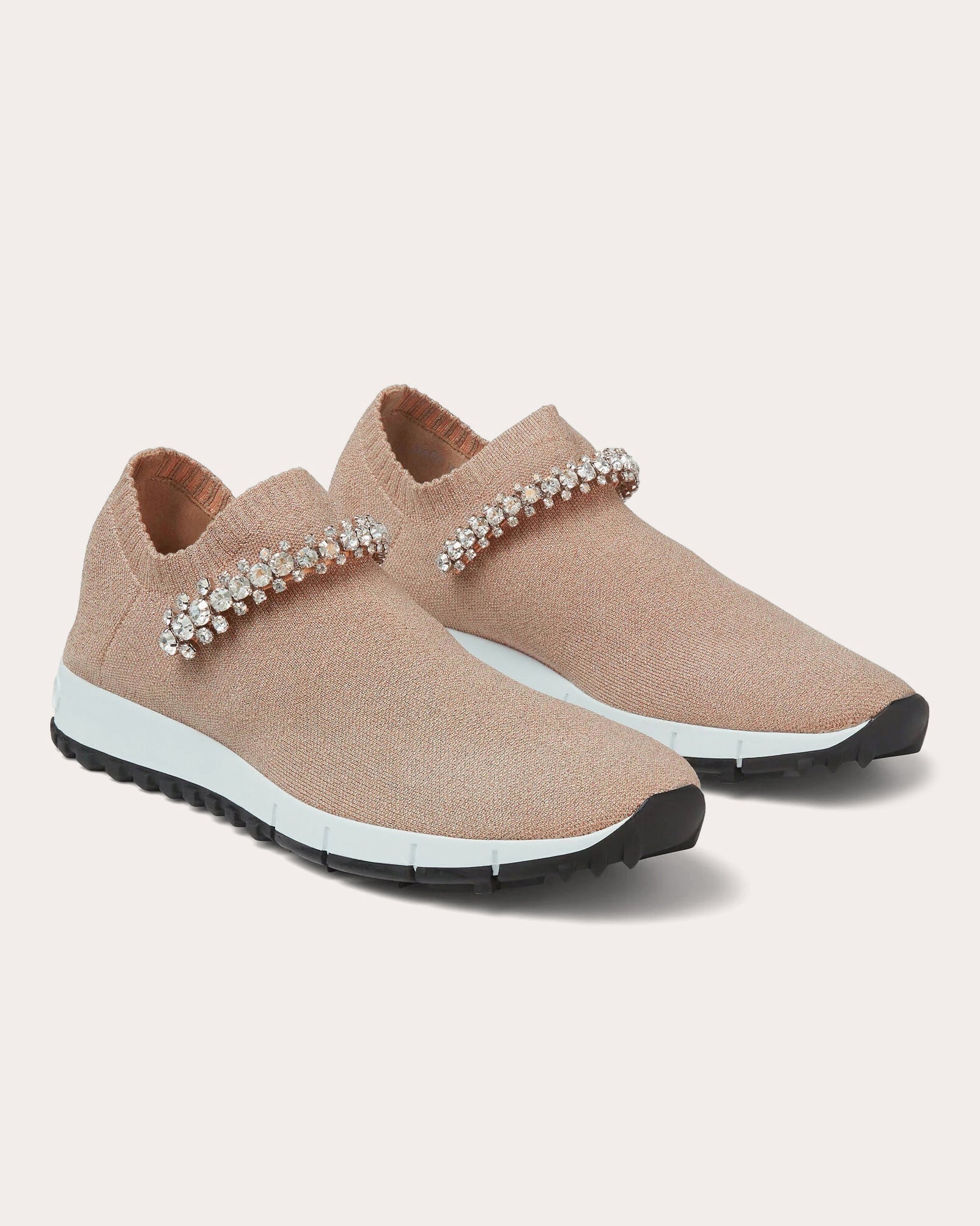 Verona Crystal-Embellished Metallic-Knit Sneaker
