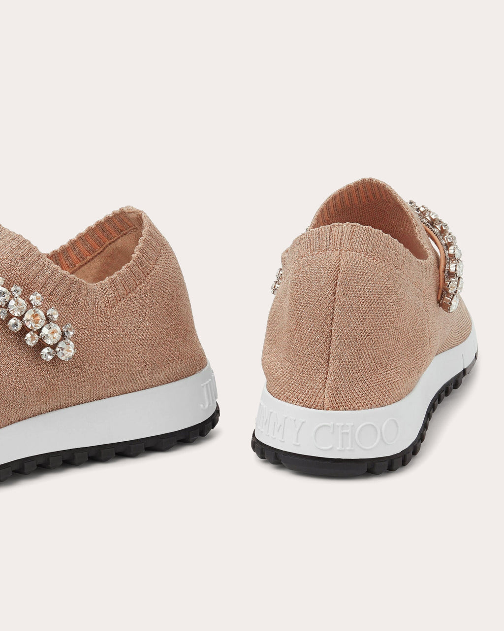 Verona Crystal-Embellished Metallic-Knit Sneaker