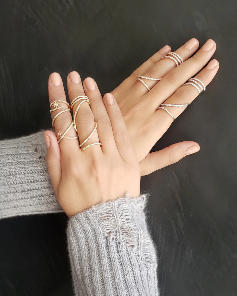 Mega Swirl 14K Gold Diamond Ring