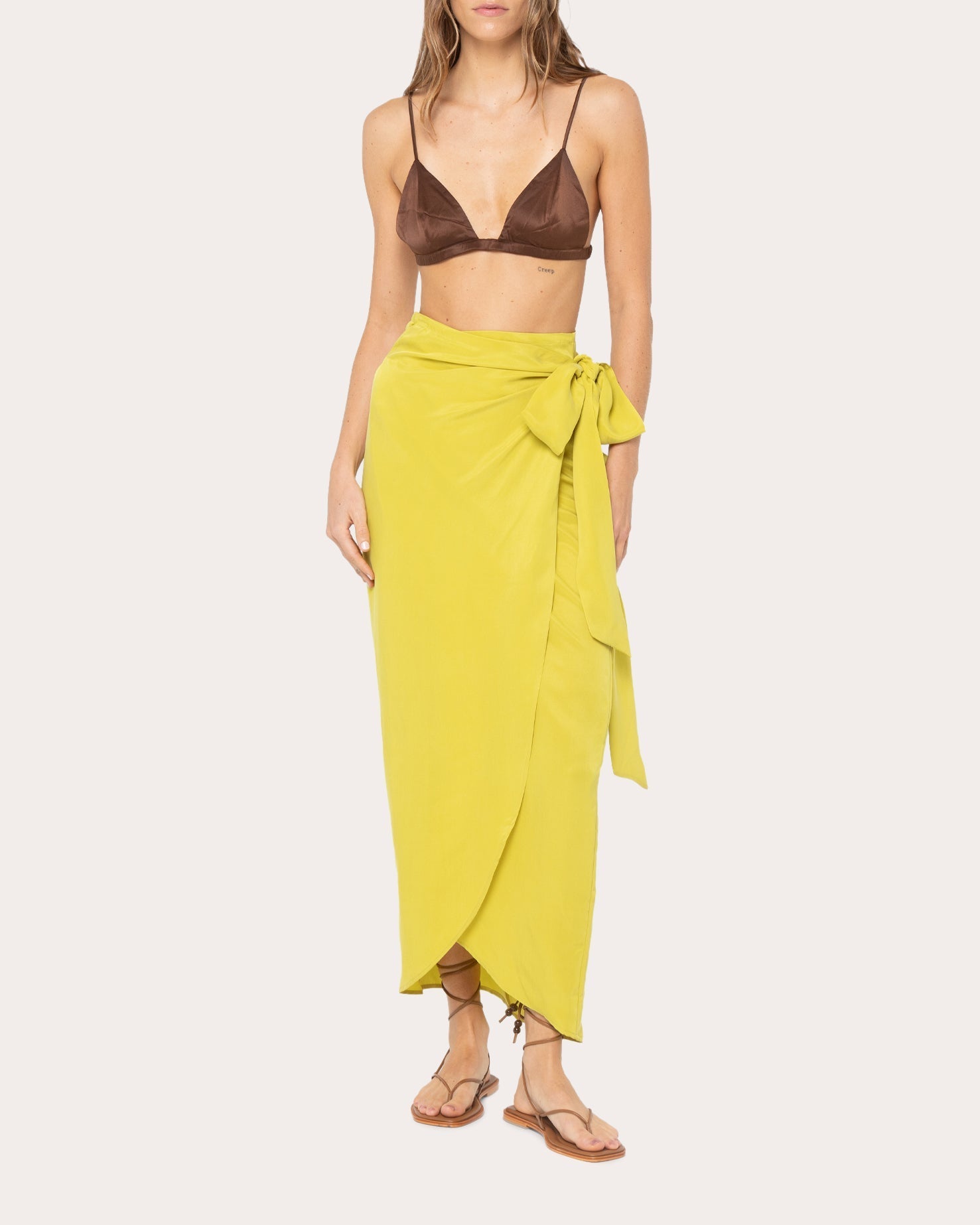 Serengeti Washed Satin Wrap Skirt