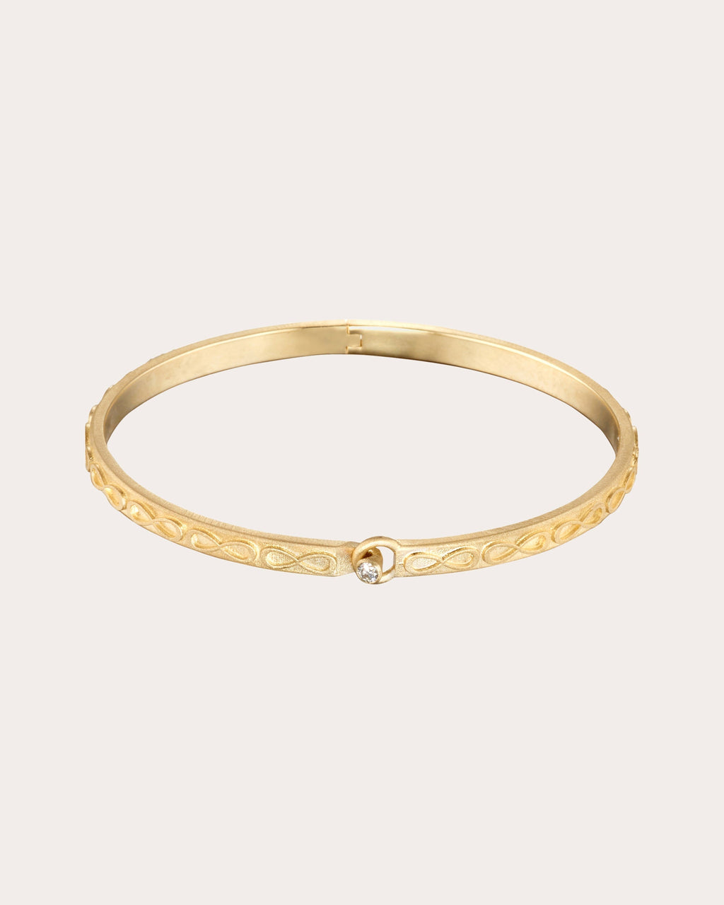Infinity 14K Gold Diamond Bangle