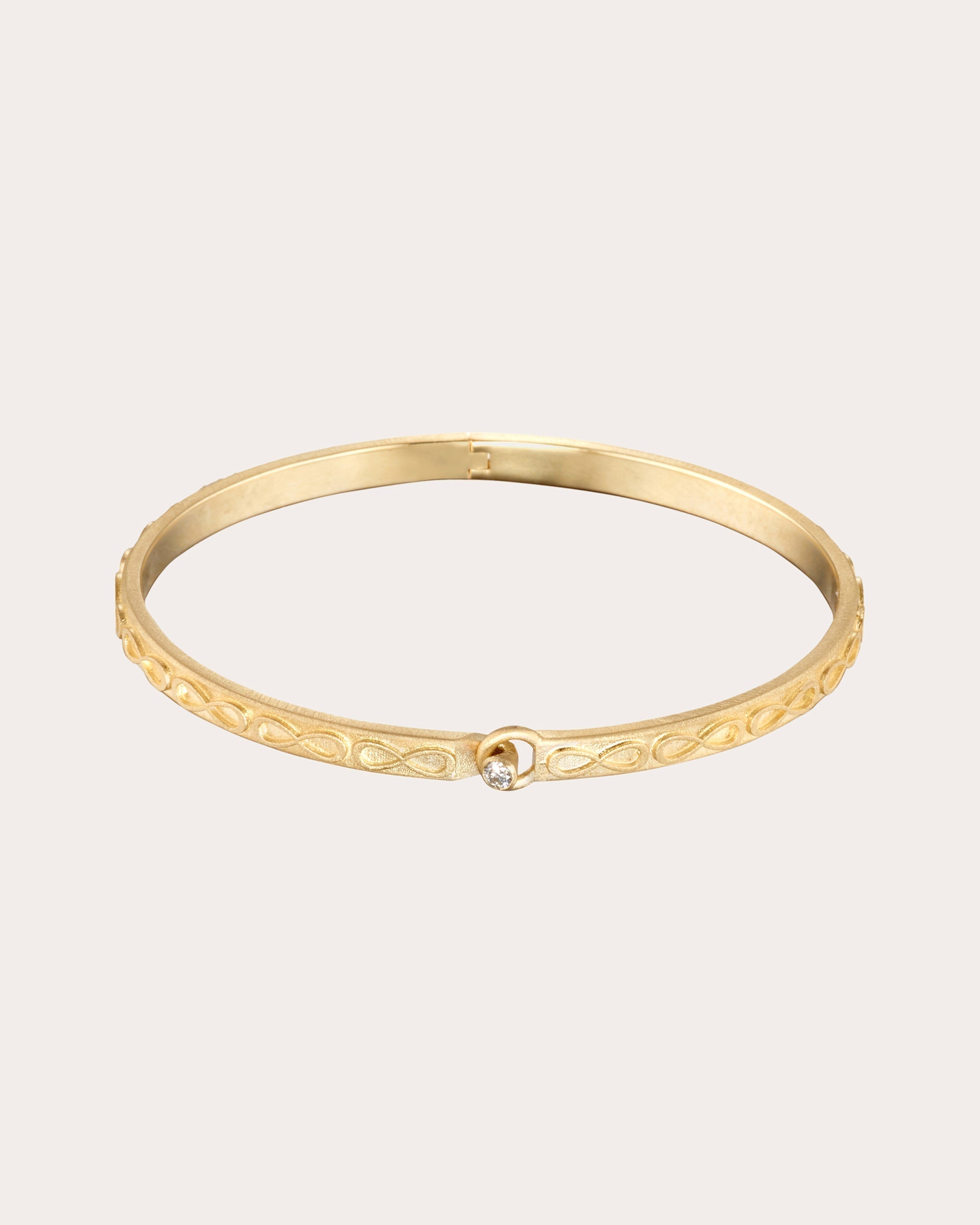 Infinity 14K Gold Diamond Bangle