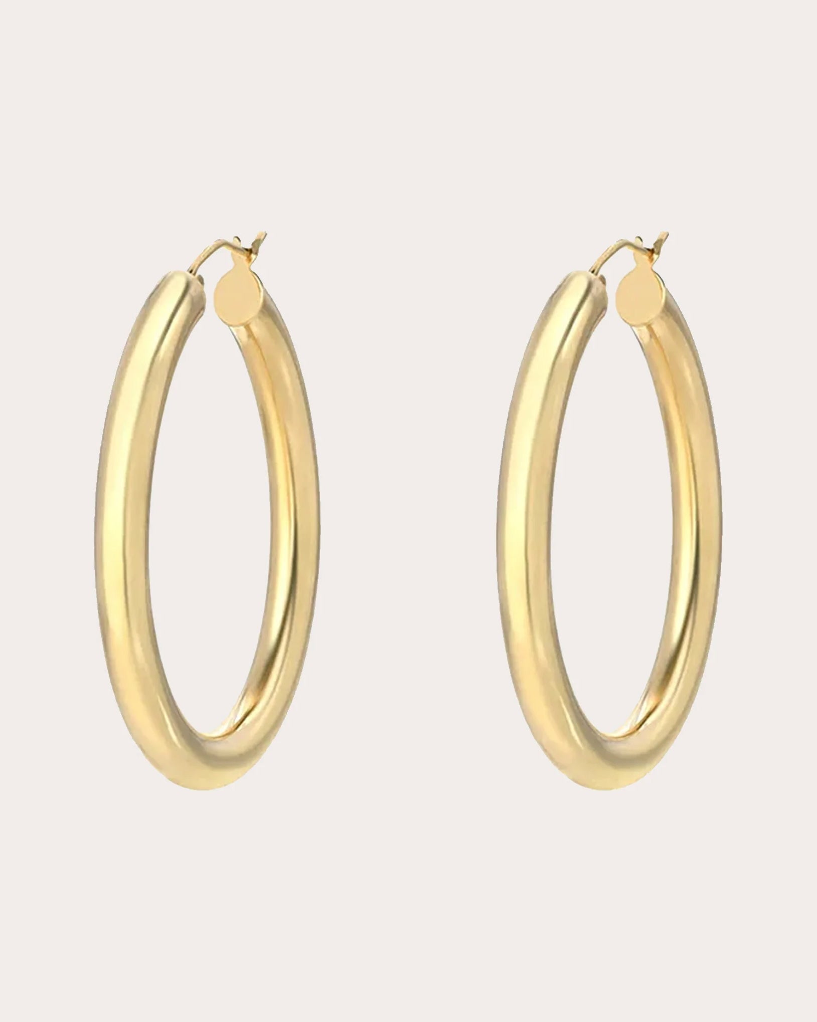 14K Gold Medium Hoop Earrings