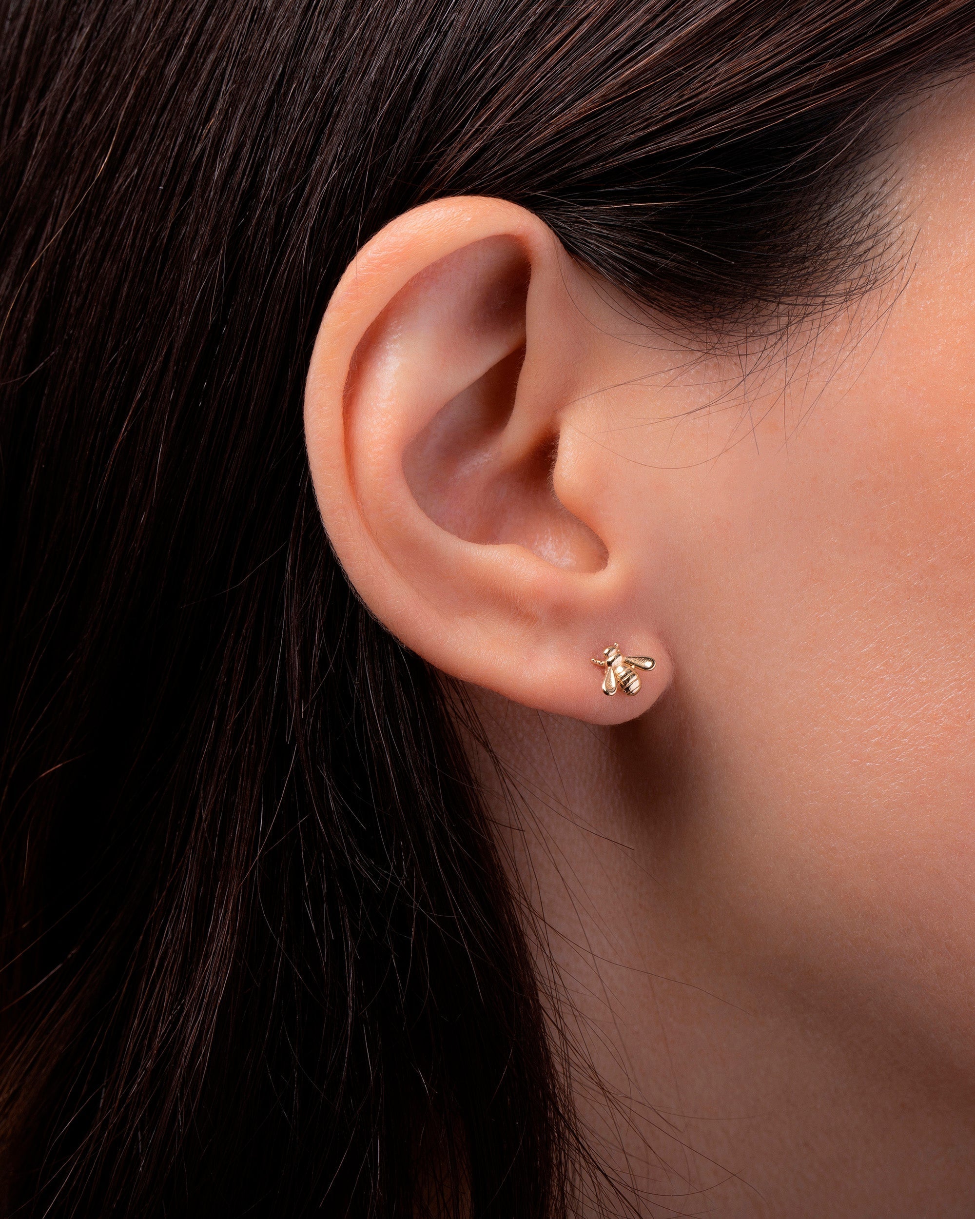 Bee 14K Gold Stud Earrings