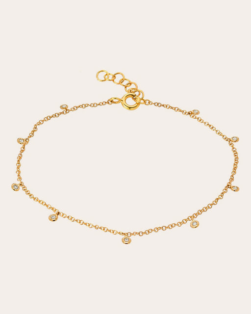 14K Gold Diamond Anklet