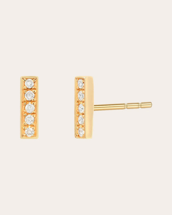 14K Gold Diamond Stud Earrings